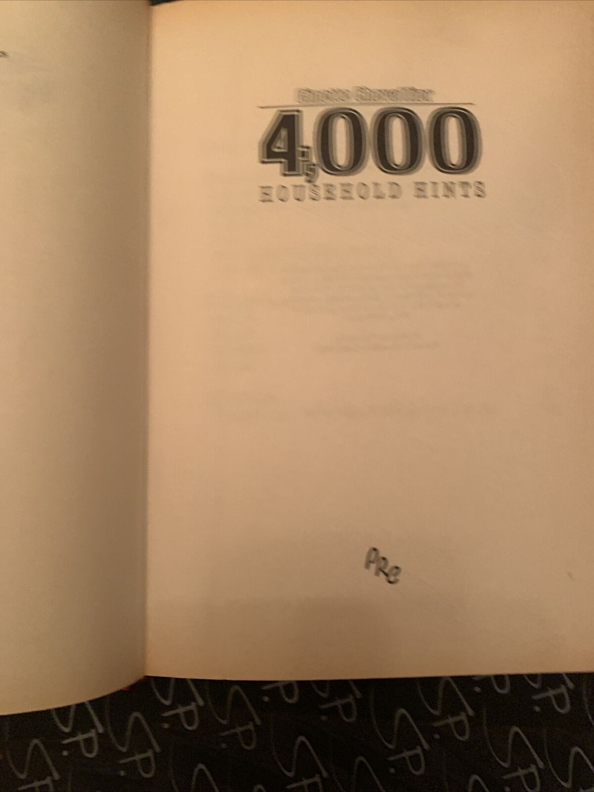 HC Book 4000 Household Hints by Ginette Chevallier Inscribed 1992