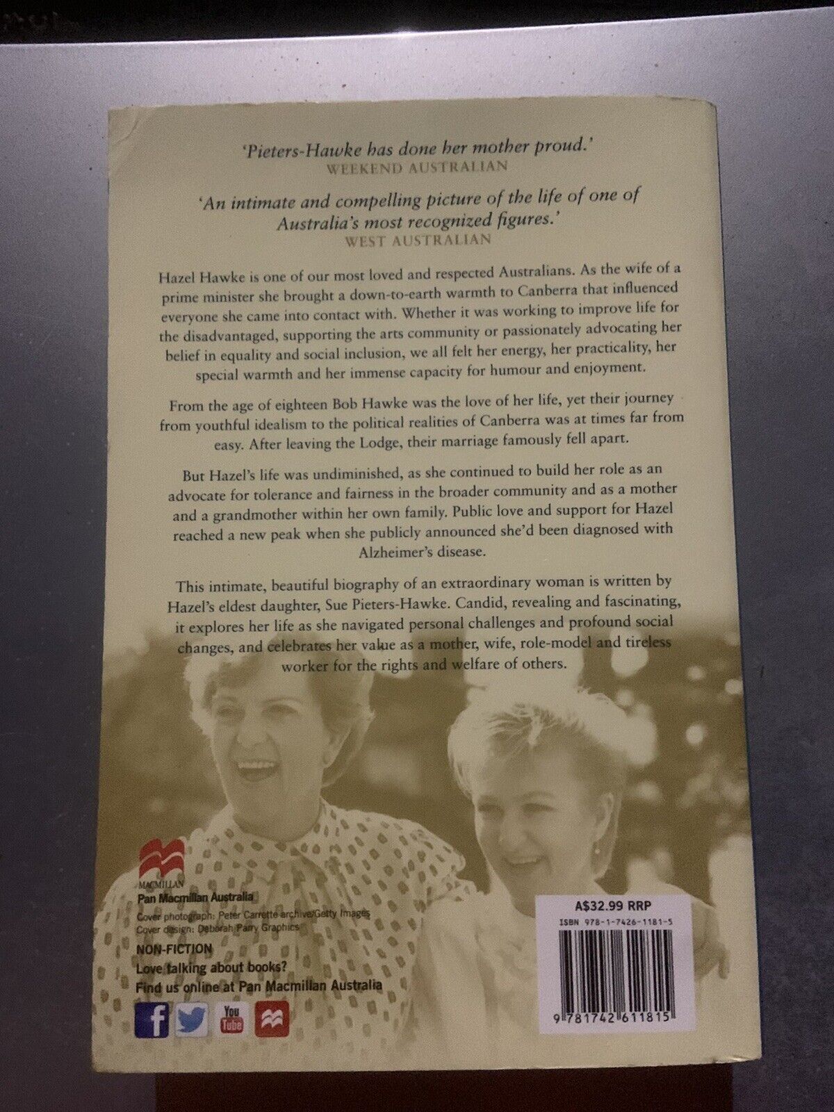 HC Book HAZEL My Mother's Story by Sue Pieters-Hawke  2011 Memoir Biography