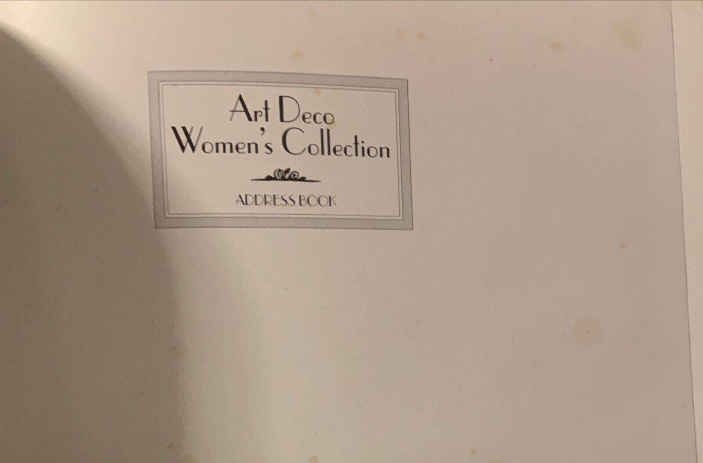 HC Book Art Deco Women's Collection Name & ADDRESS  B & W Illustrations