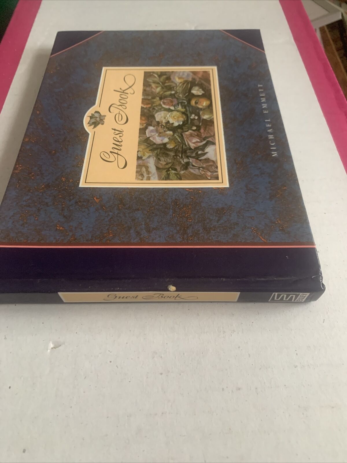 GUEST BOOK by Michael Emmett 1992 Vintage Small Name Address Visitor HC Year