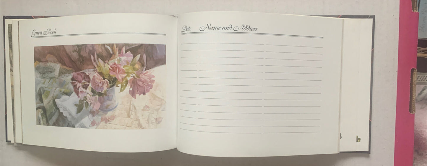 GUEST BOOK by Michael Emmett 1992 Vintage Small Name Address Visitor HC Year