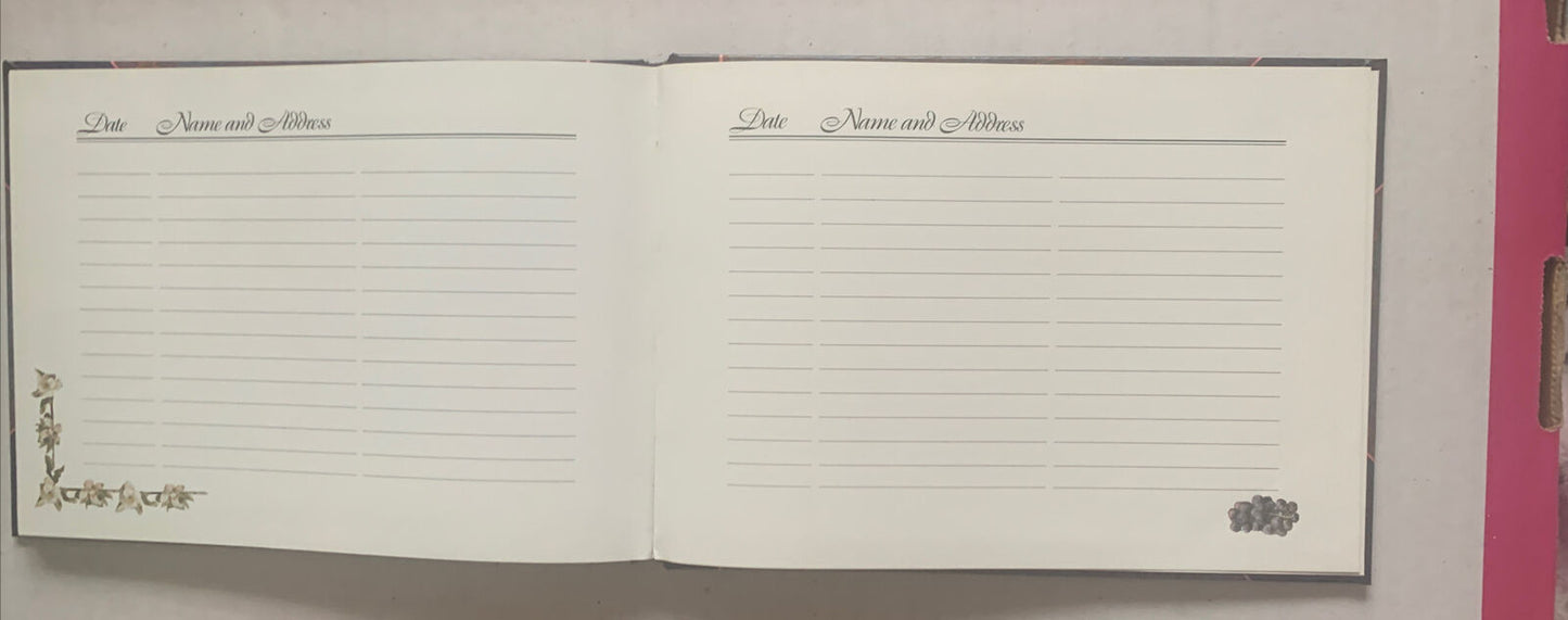 GUEST BOOK by Michael Emmett 1992 Vintage Small Name Address Visitor HC Year