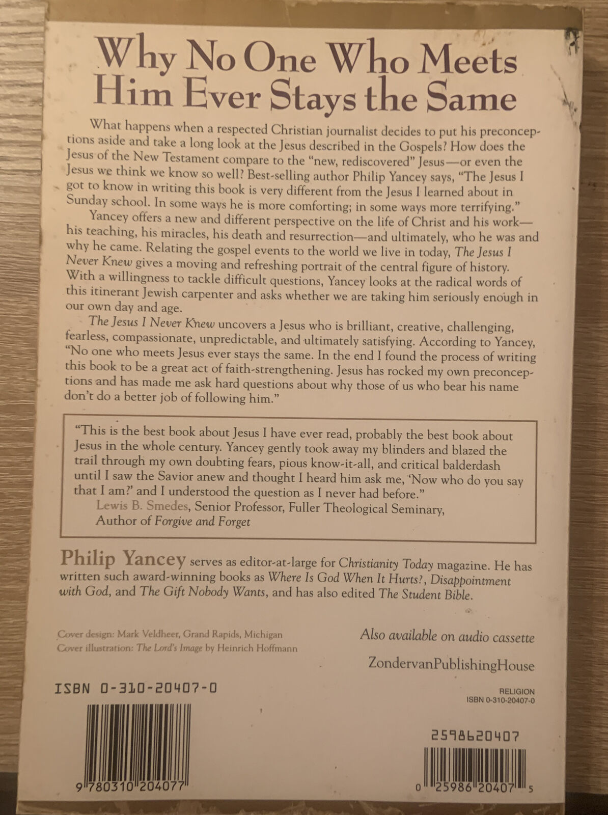 PB Book THE JESUS I NEVER KNEW by Philip Yancey Large 1999 USA Tanned Edges