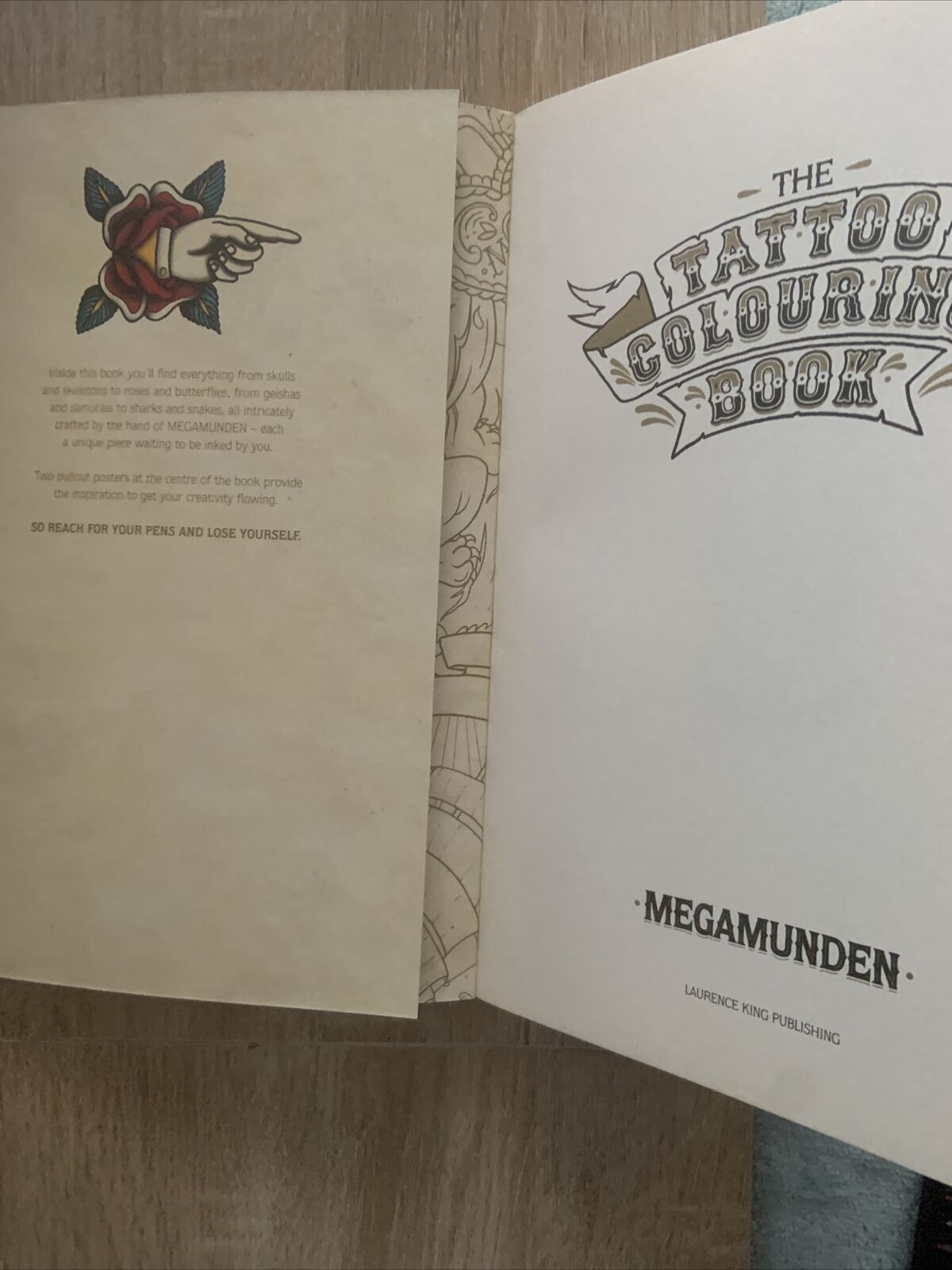 PB BookTHE TATOO COLOURING BOOK by Megamunden Large - 1 Pic coloured