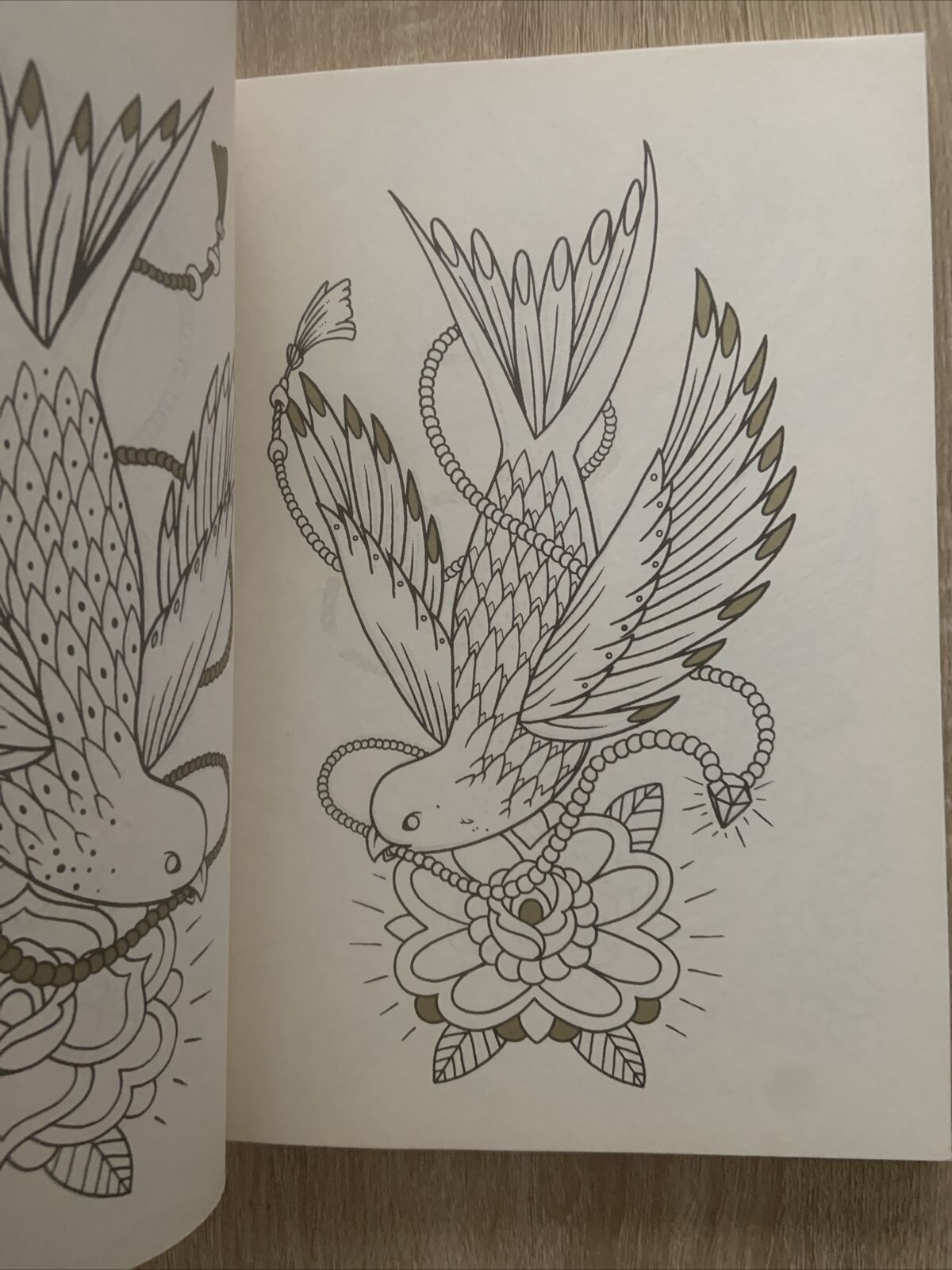 PB BookTHE TATOO COLOURING BOOK by Megamunden Large - 1 Pic coloured