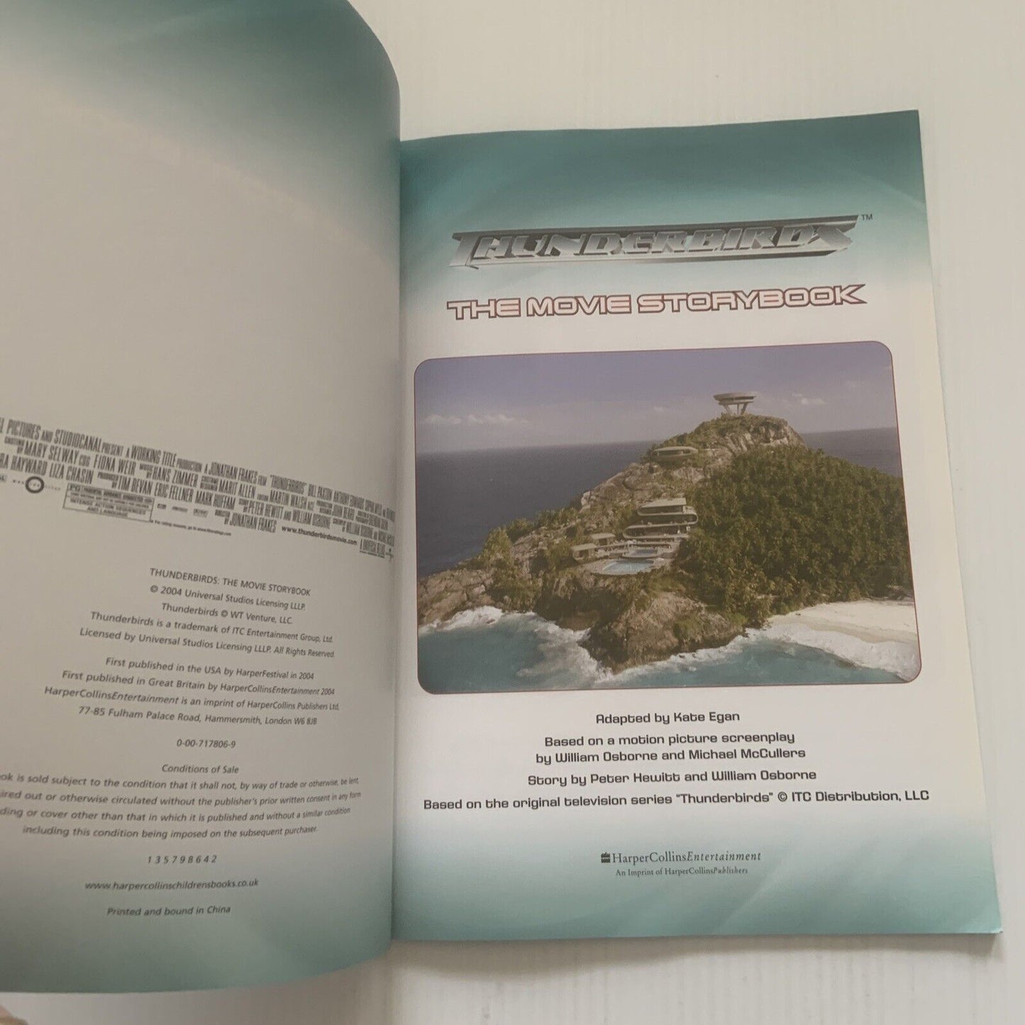 PB Book THUNDERBIRDS The Movie Storybook by Michael McCullers 2004 Lg