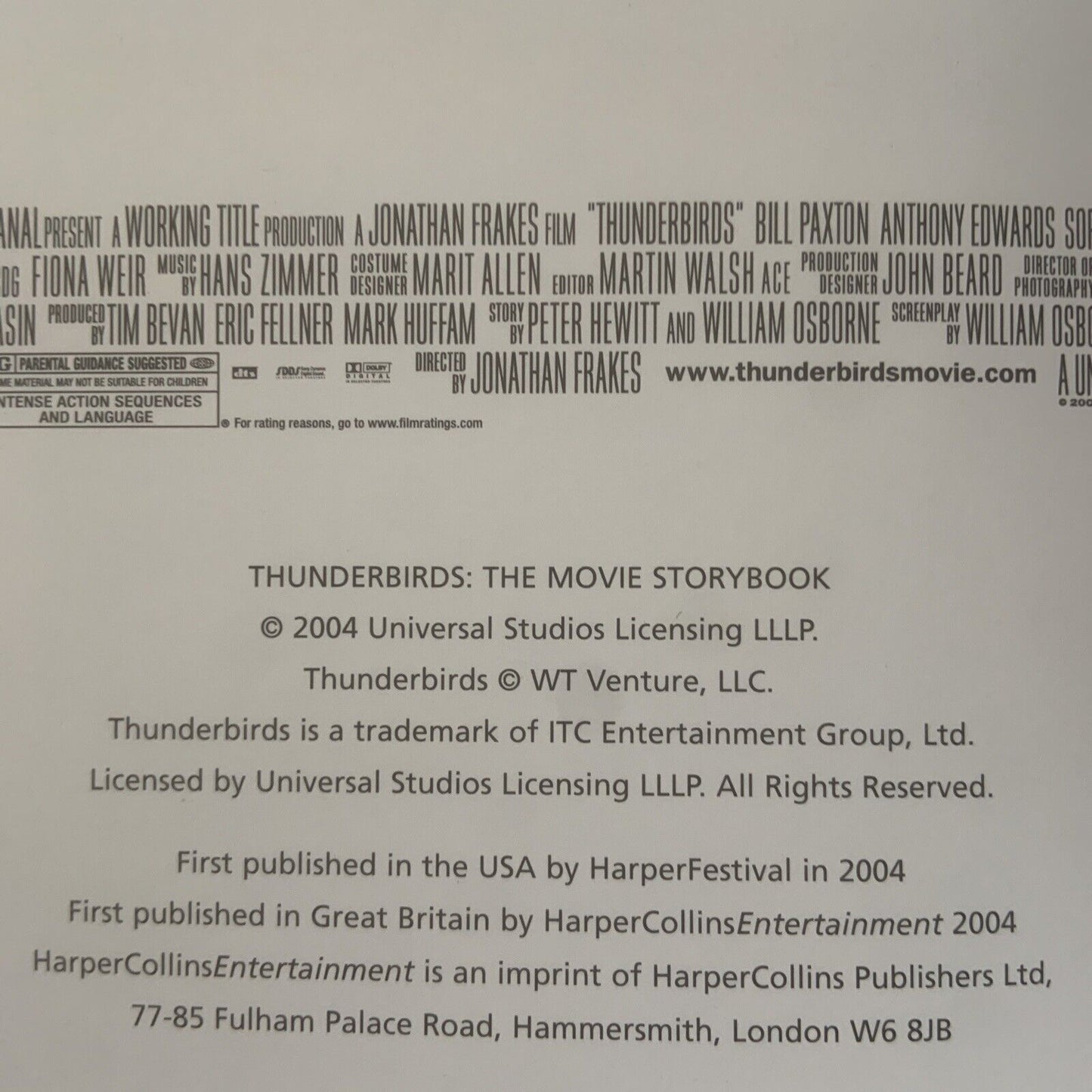 PB Book THUNDERBIRDS The Movie Storybook by Michael McCullers 2004 Lg