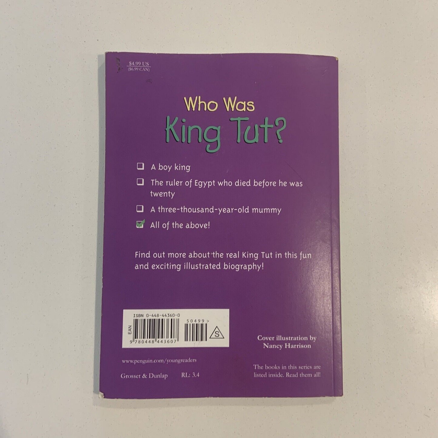 PB Book WHO WAS KING TUT? by Roberta Edwards English Egypt Mummy