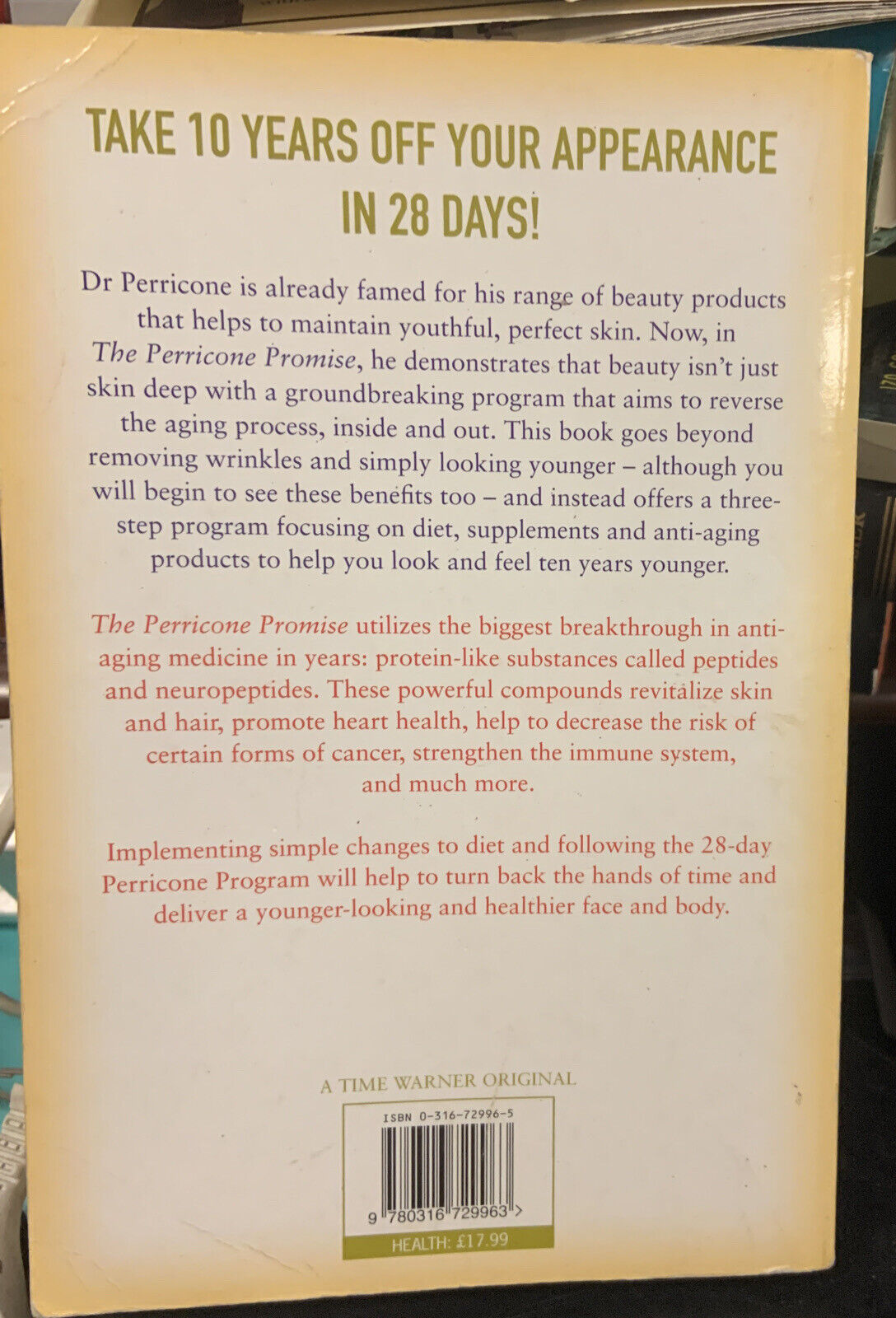 PB Book PERRICONE PROMISE by Nicholas Perricone 2005 Look Younger Live Long