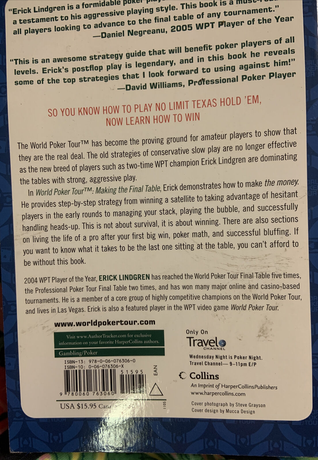 PB Book WORLD POKER TOUR Making the Final Table by Erick Lindgren 2005 Skill