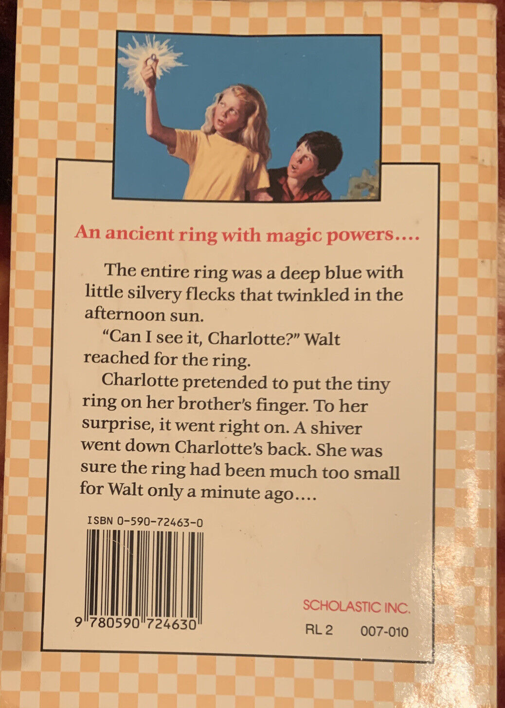 PB Book THE WITCH AND THE RING  1989 Ruth Chew Little Apple Foxing Vintage