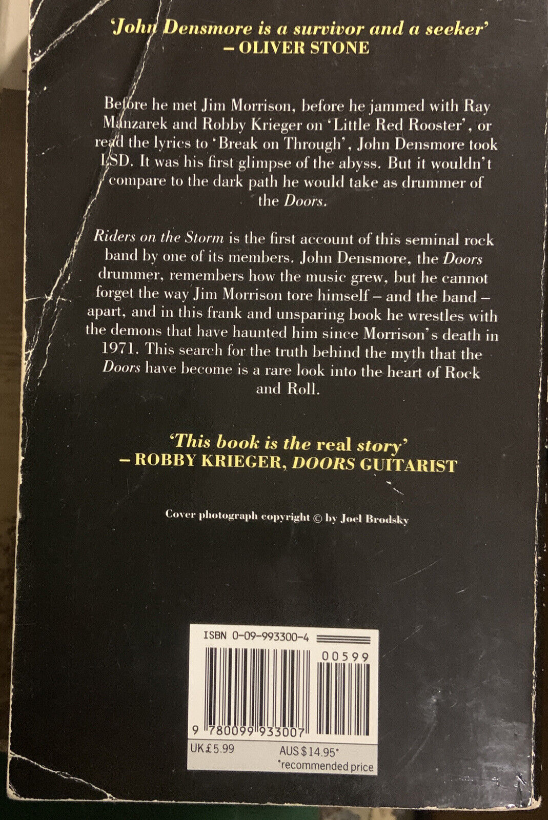 PB Book RIDERS ON THE STORM My Life with Jim Morrison & the Doors John Densmore