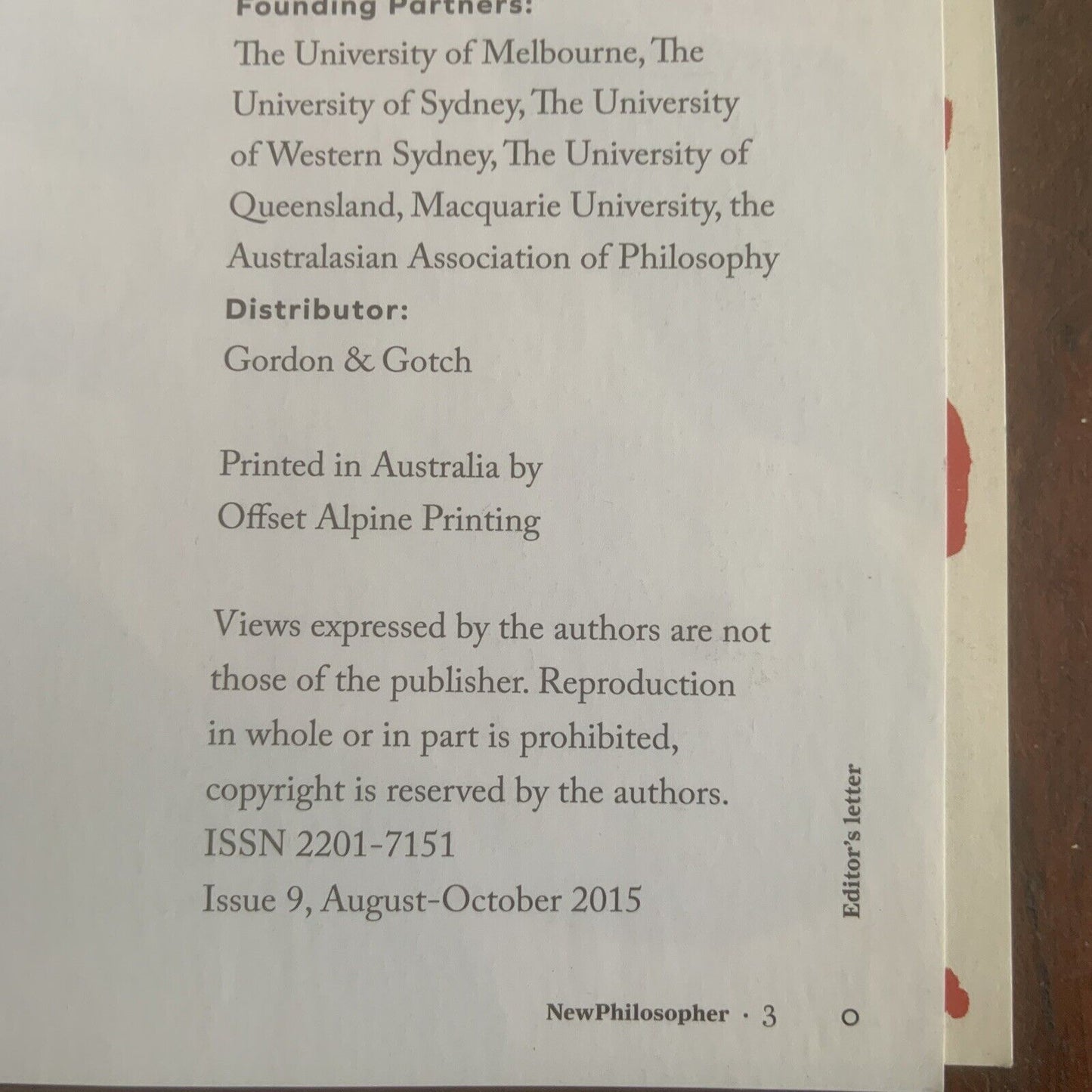 Magazine NEW PHILOSOPHER The Property Wars Vol 9 Aug Oct 2015 NEW Back Copy