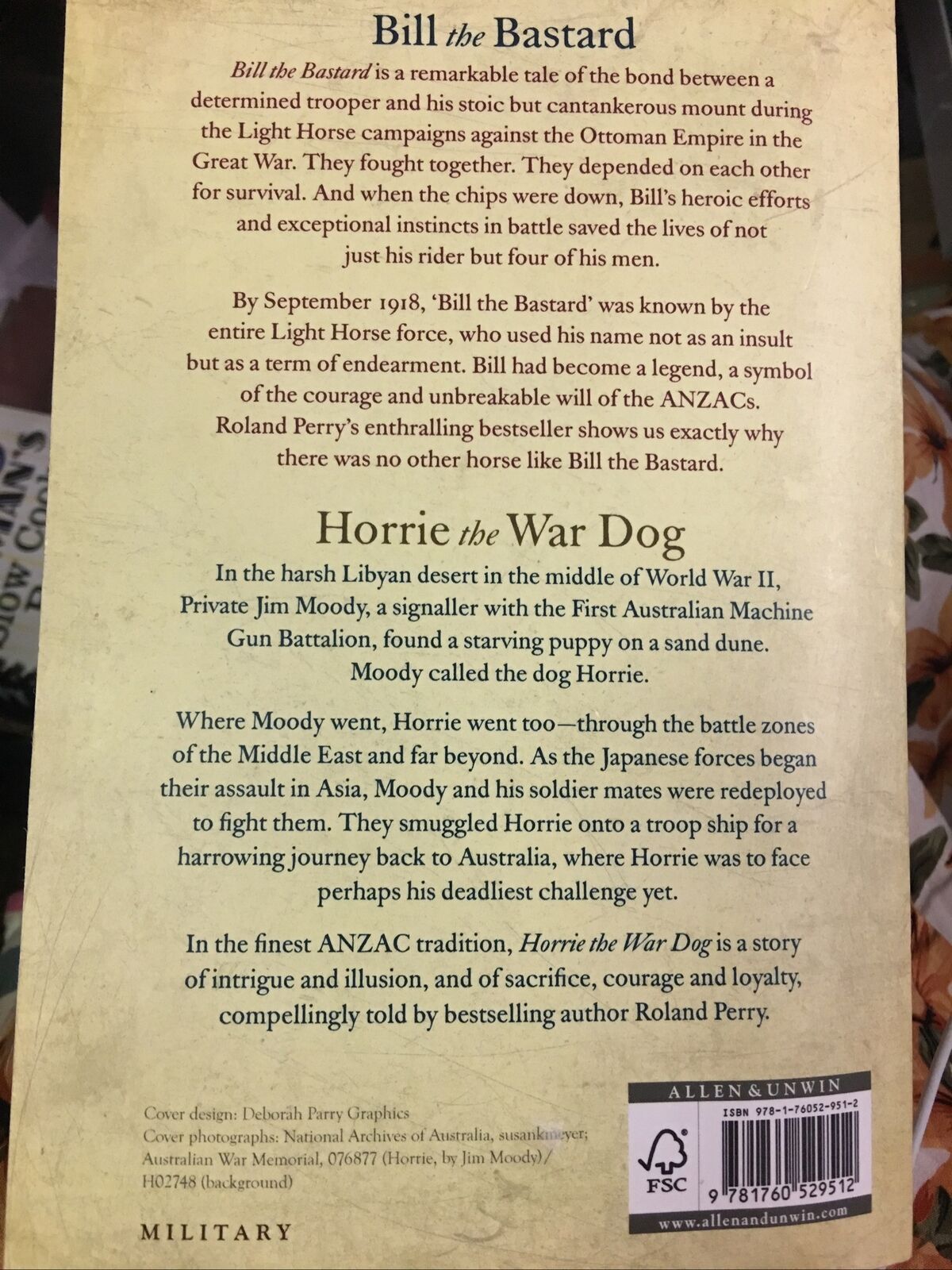 PB Book BILL and HORRIE Australias Greatest War Horse War Dog Roland Perry 2019