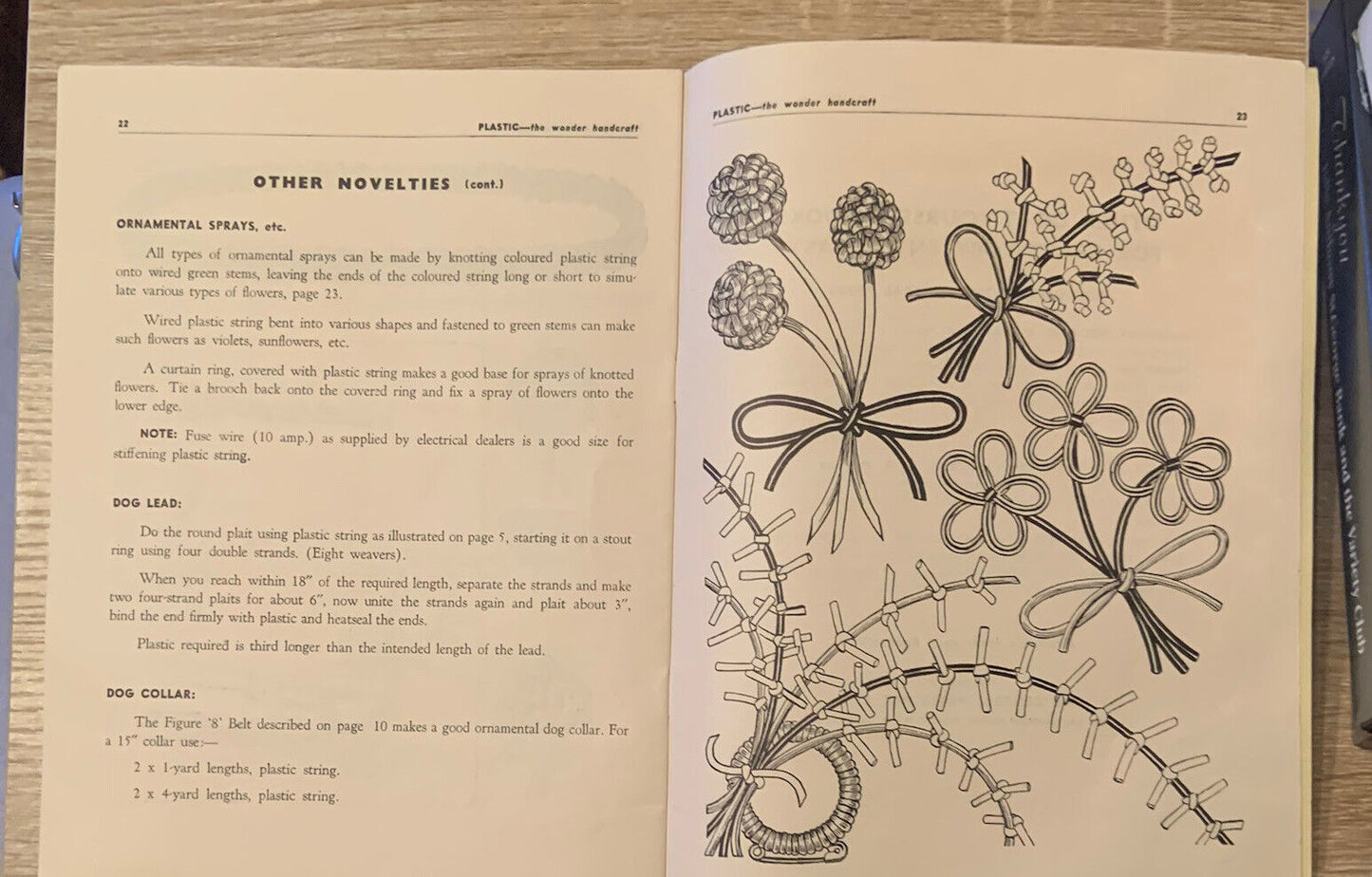 PB Book PLASTIC THE WONDER HANDCRAFT M D Mercer 24 Page Flowers Novelties Bags
