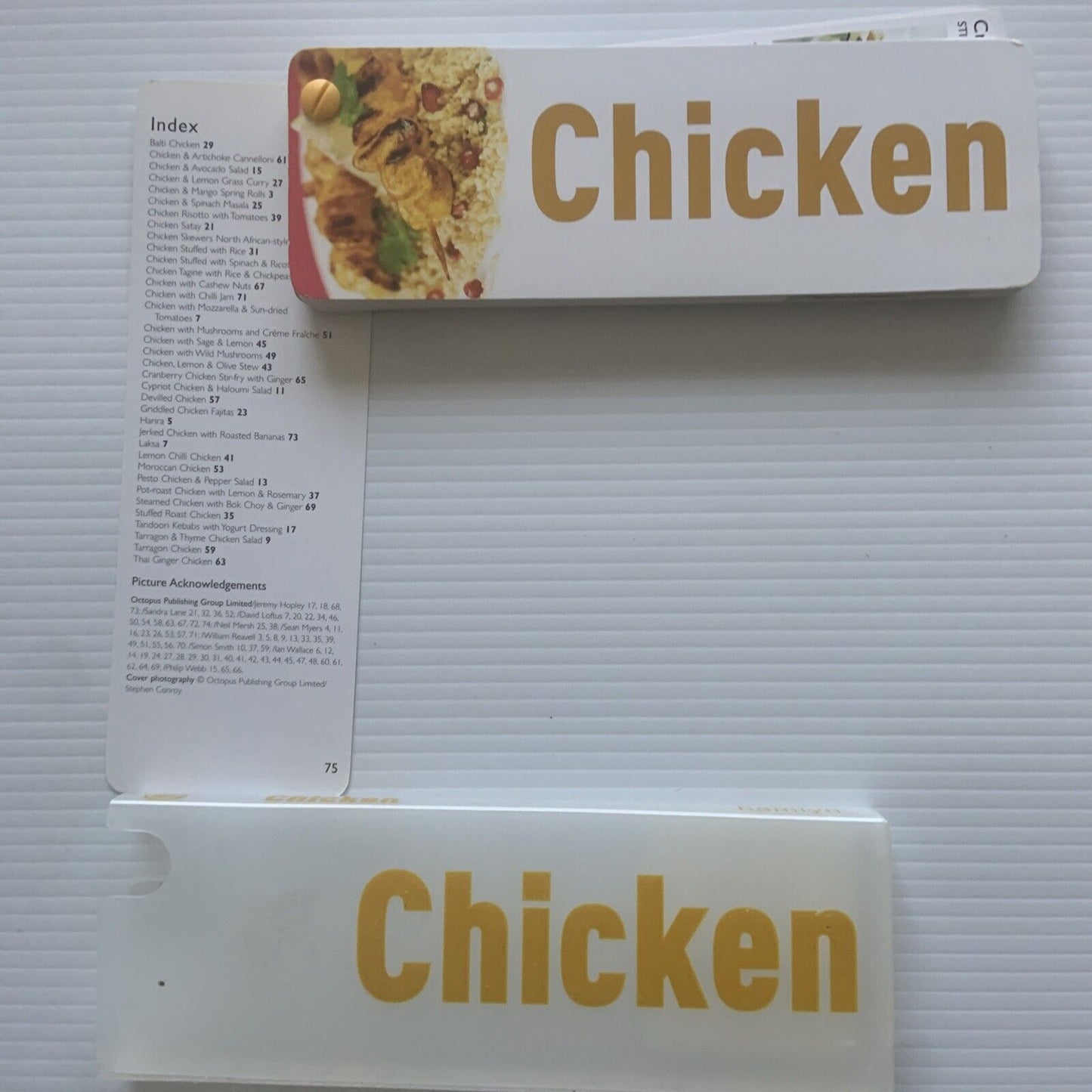 BookSmart Chicken by Hamlyn Recipes Fanned Cards Book Shopping List PVC Slipcase