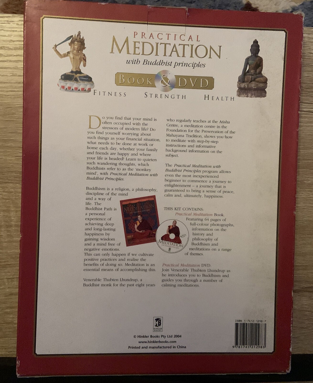 New Practical Meditation Buddhist Principles Large Book and DVD Set Cover Wear