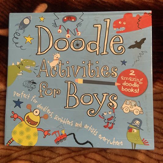 Doodle Activities for Boys 2 Book Set Ringbound Paragon 2012 In Slip Cover