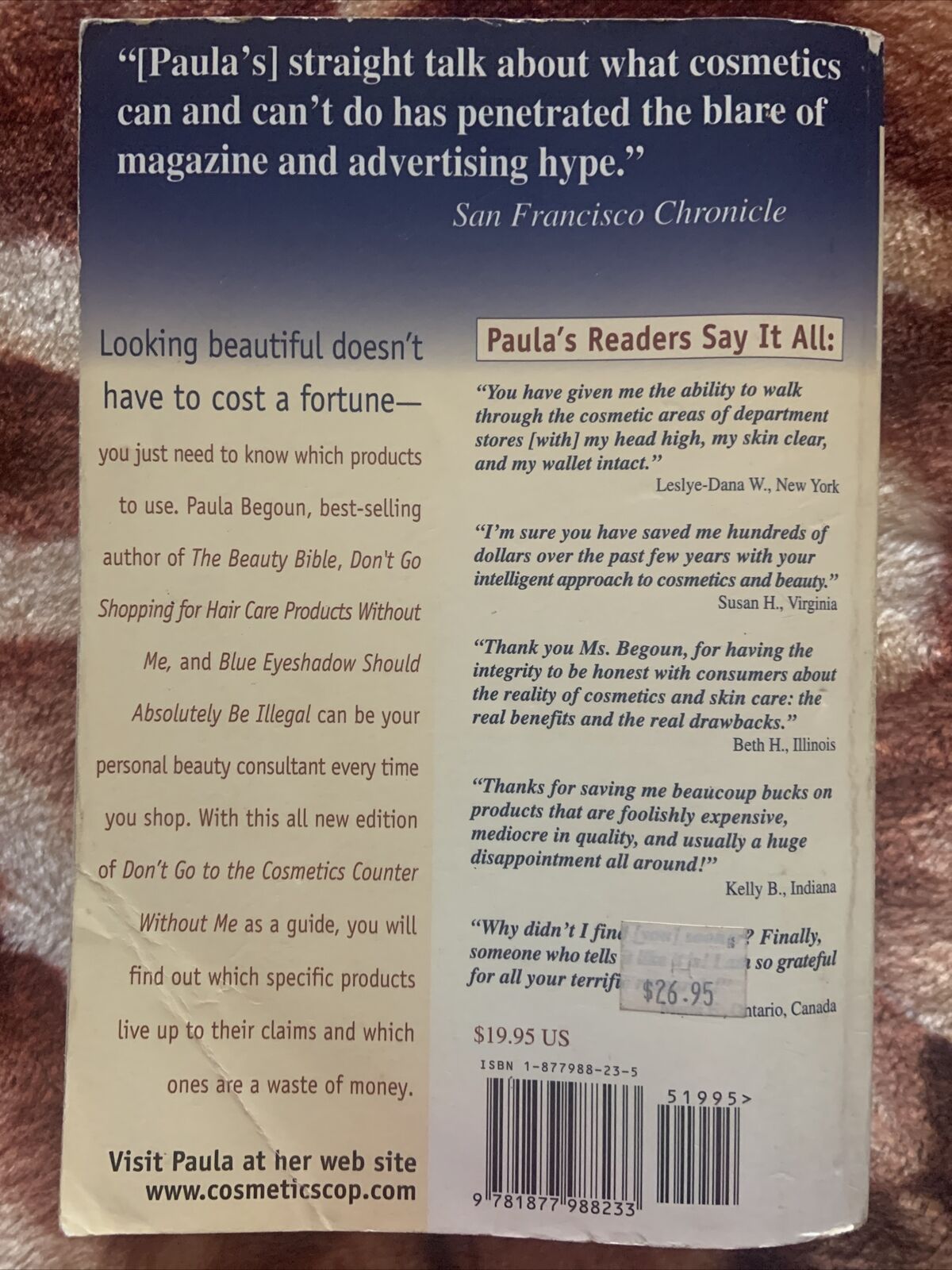 Don't Go to the Cosmetics Counter without ME by Paula Begoun PB 1998 4th Efition