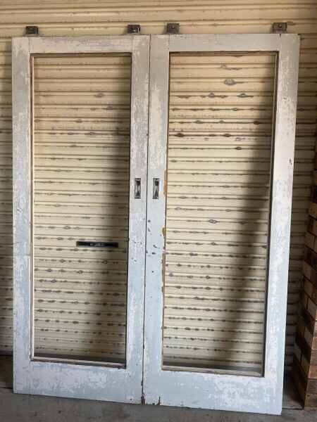 Pair 1960’s timber sliding doors frames only Read description Renovate Repurpose