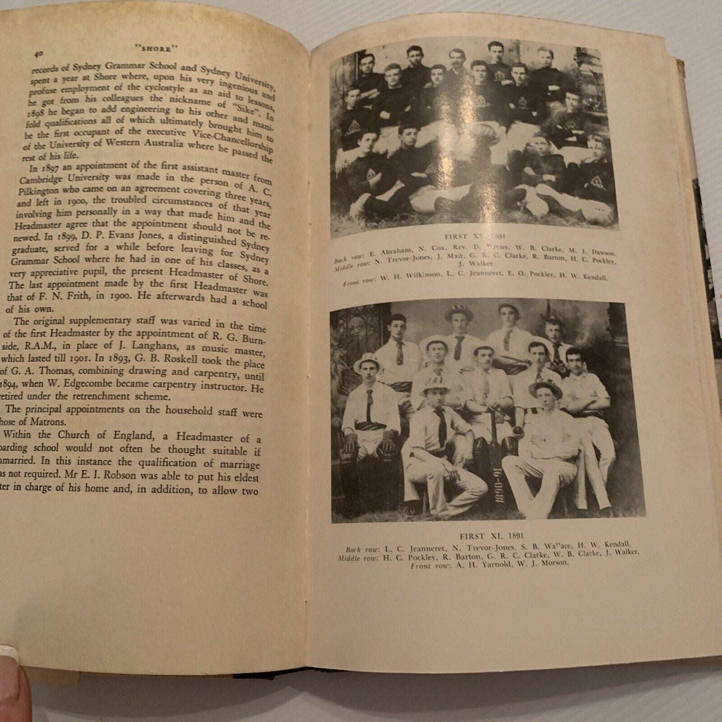 SHORE the Sydney Church of England Grammar School The Foundation by E R Holme HC