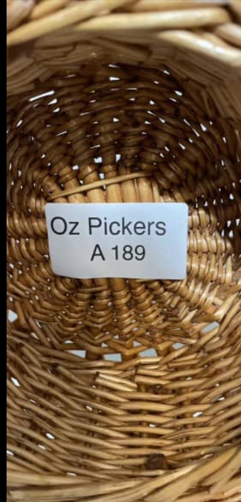 Vintage Wicker Basket Round 40cm Natural Brown Willow Cane Snack Tray Organiser