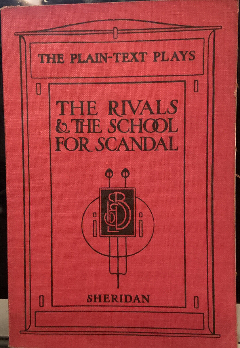 SHERIDAN THE PLAIN TEXT PLAYS “The Rivals & The School For Scandal” Book Vintage