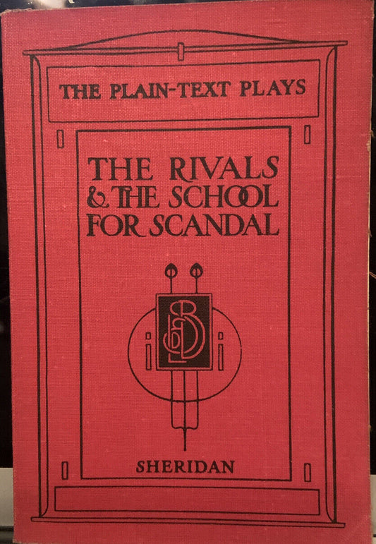 SHERIDAN THE PLAIN TEXT PLAYS “The Rivals & The School For Scandal” Book Vintage