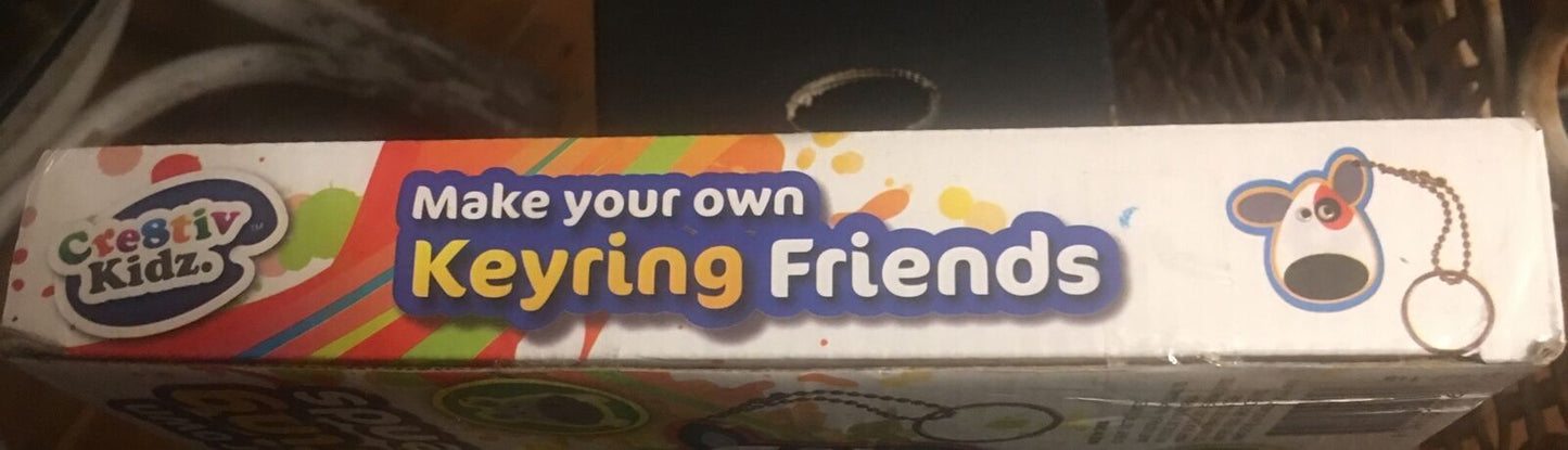CRE8TIV KIDZ MAKE YOUR OWN KEYRING FRIENDS 6 Animal Keyrings Kit 6+ Activity NEW