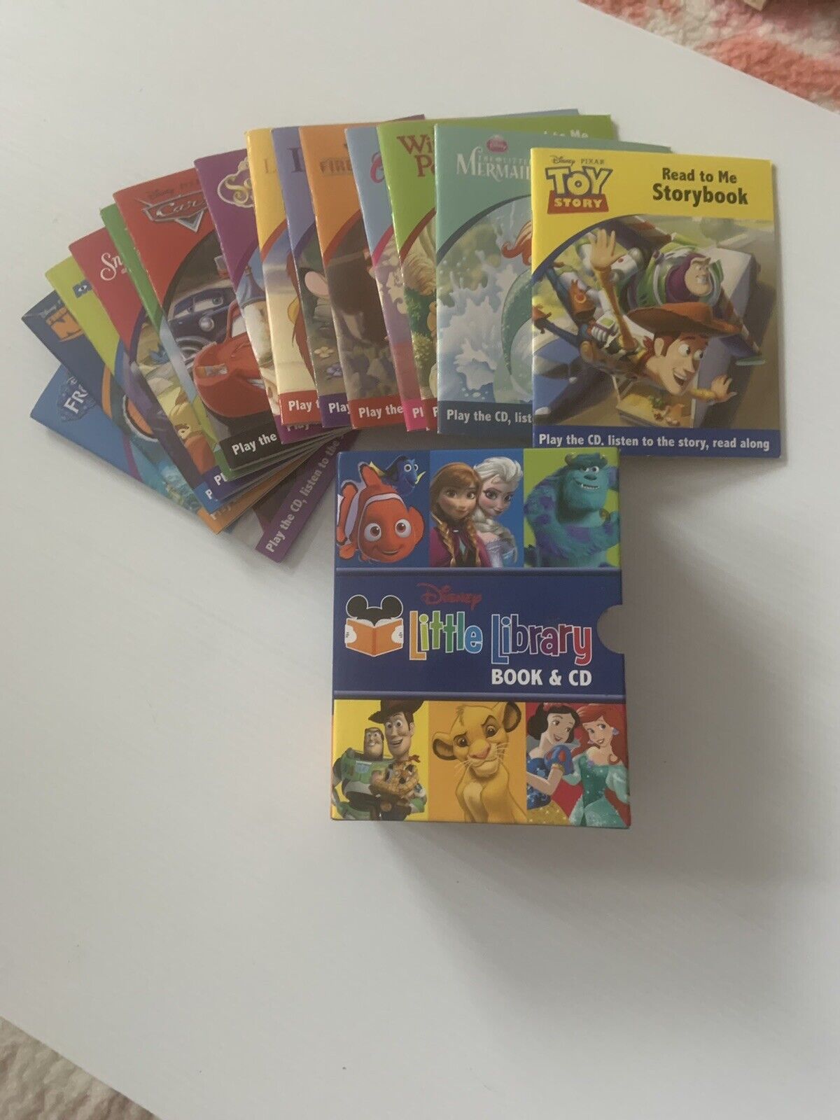 Disney Little Library Book & CD 14 Titles Animated Box Set Slip Cover Complete