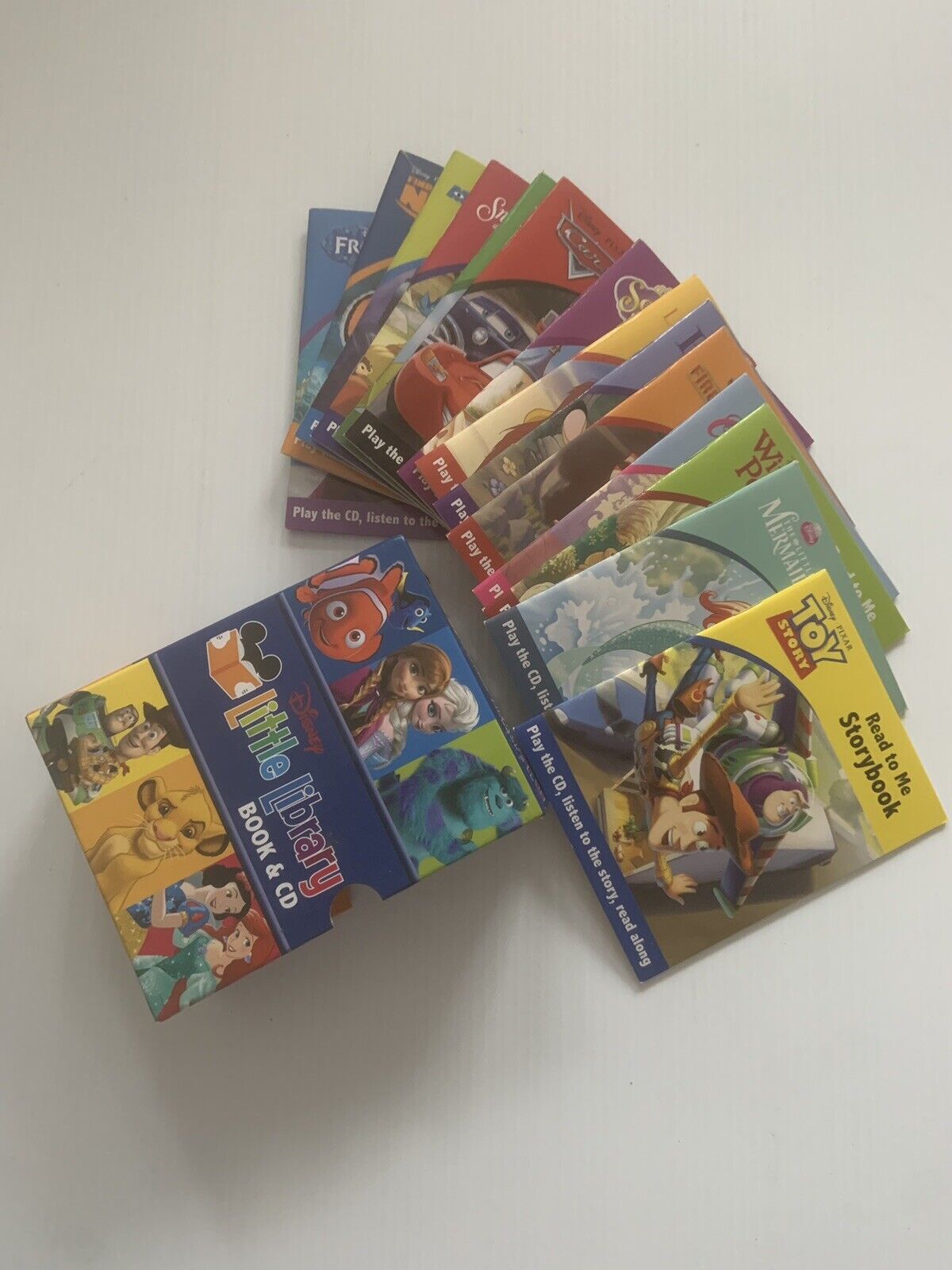 Disney Little Library Book & CD 14 Titles Animated Box Set Slip Cover Complete