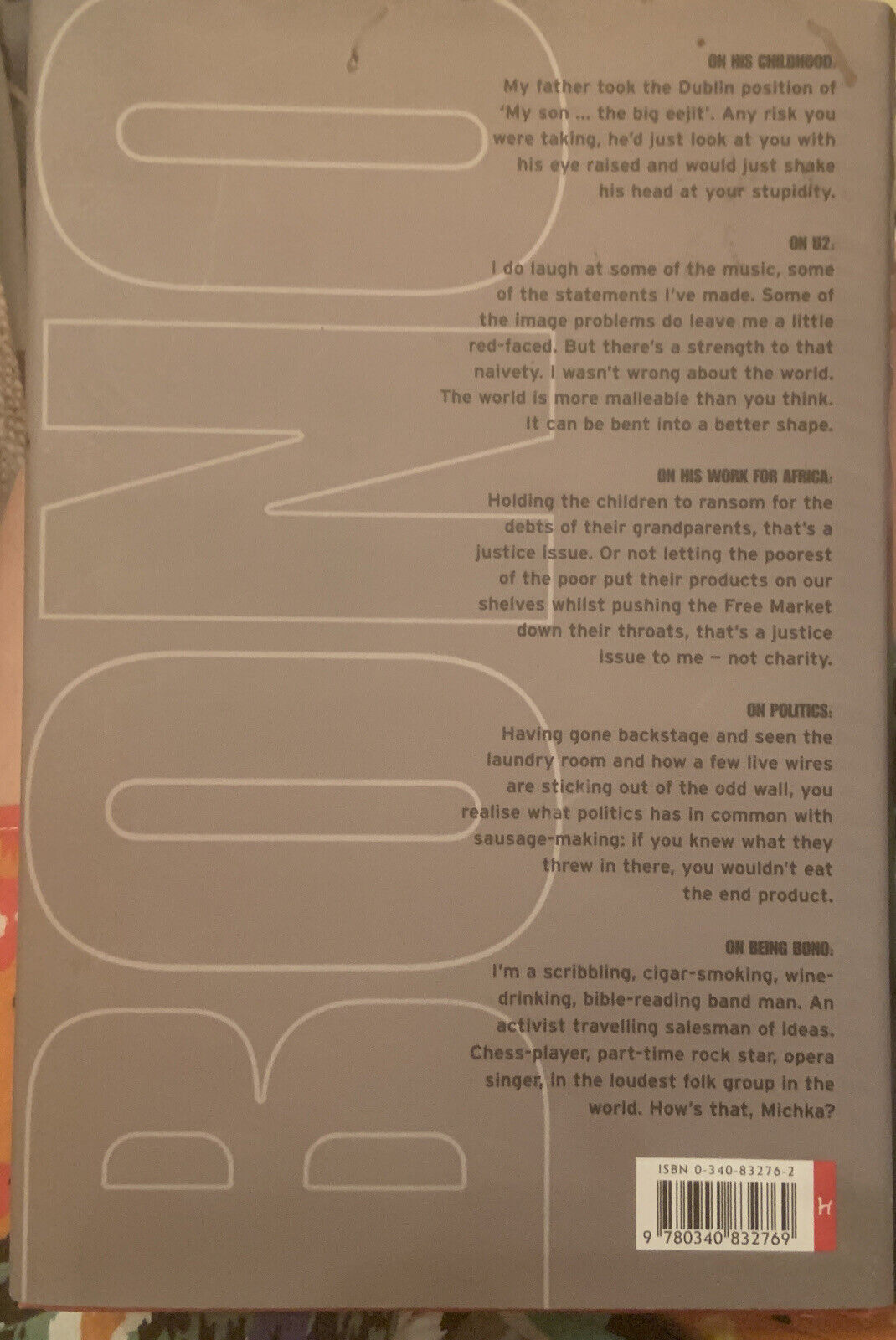 HC Book BONO ON BONO Conversations with Michka Assayas Biography U2 Music Photos