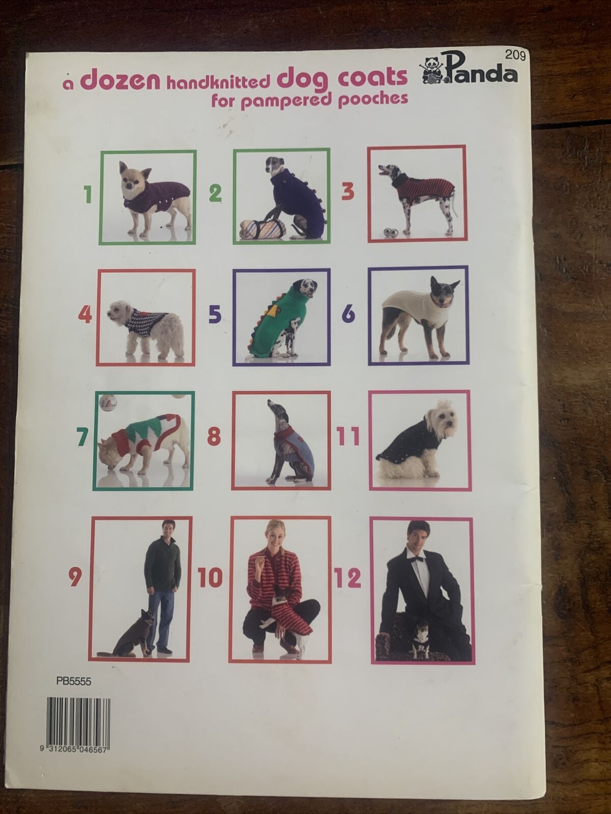 Panda A Dozen Handknitted DOG COATS for Pampered Pooches #209 11 Sizes Pattern