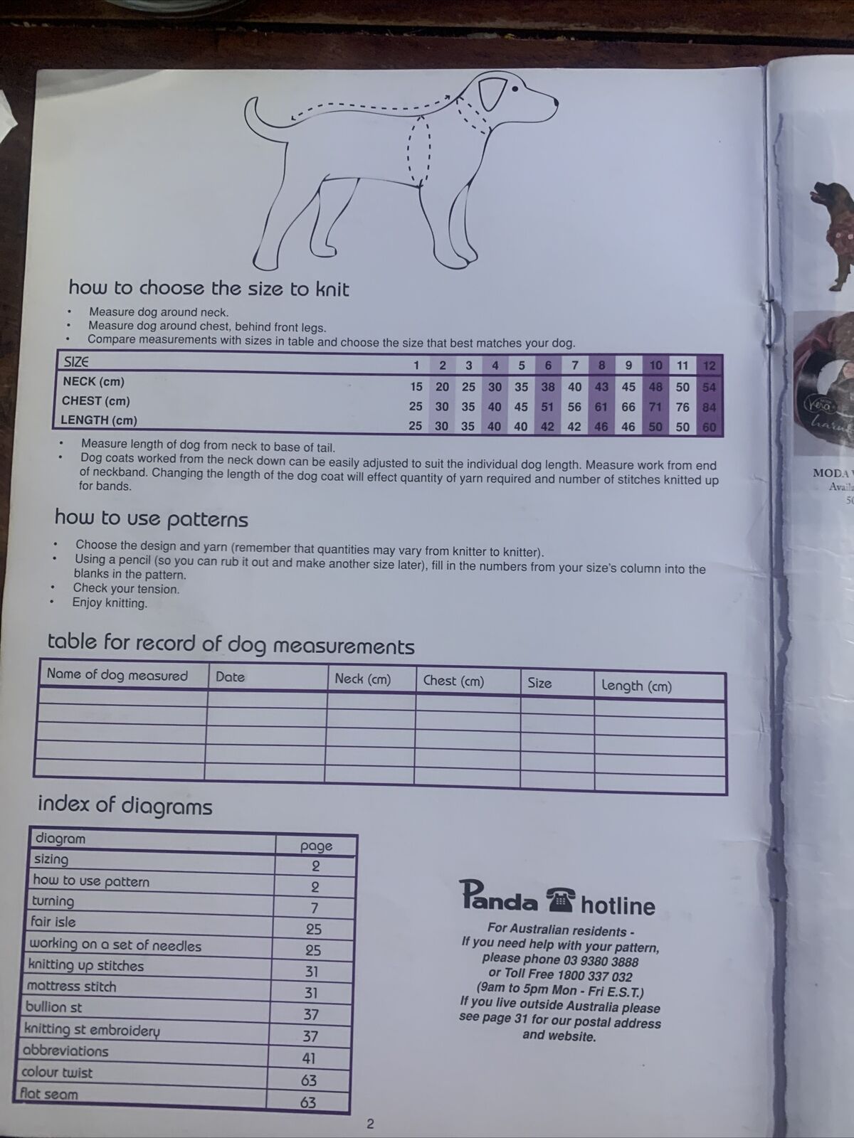 Panda A Dozen Handknitted DOG COATS for Pampered Pooches #209 11 Sizes Pattern