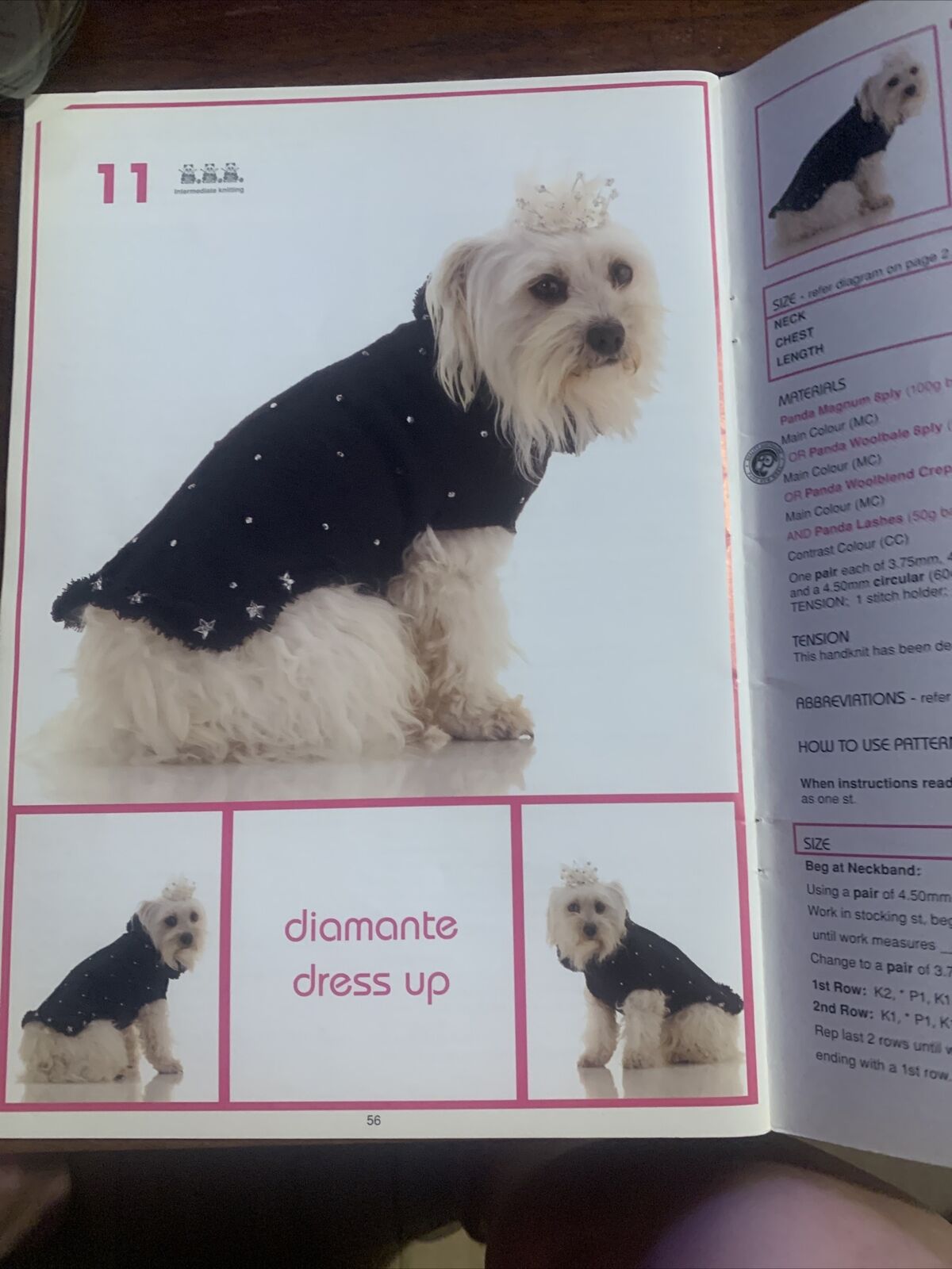 Panda A Dozen Handknitted DOG COATS for Pampered Pooches #209 11 Sizes Pattern