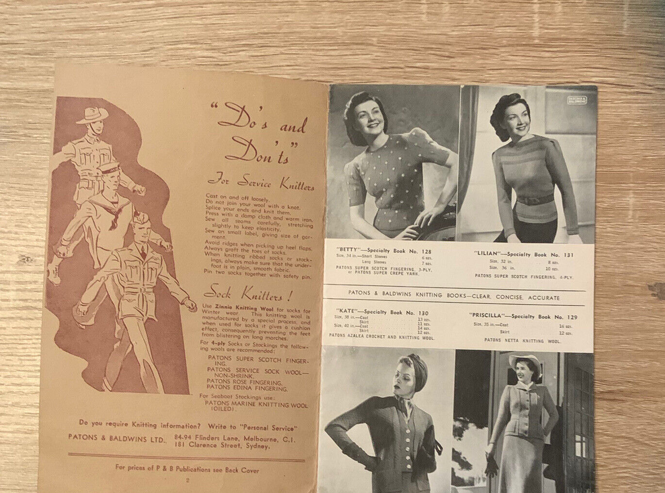 Vintage 1941 War Time Knitting Book P & B KNITTING MADE EASY PATONS & BALDWINS