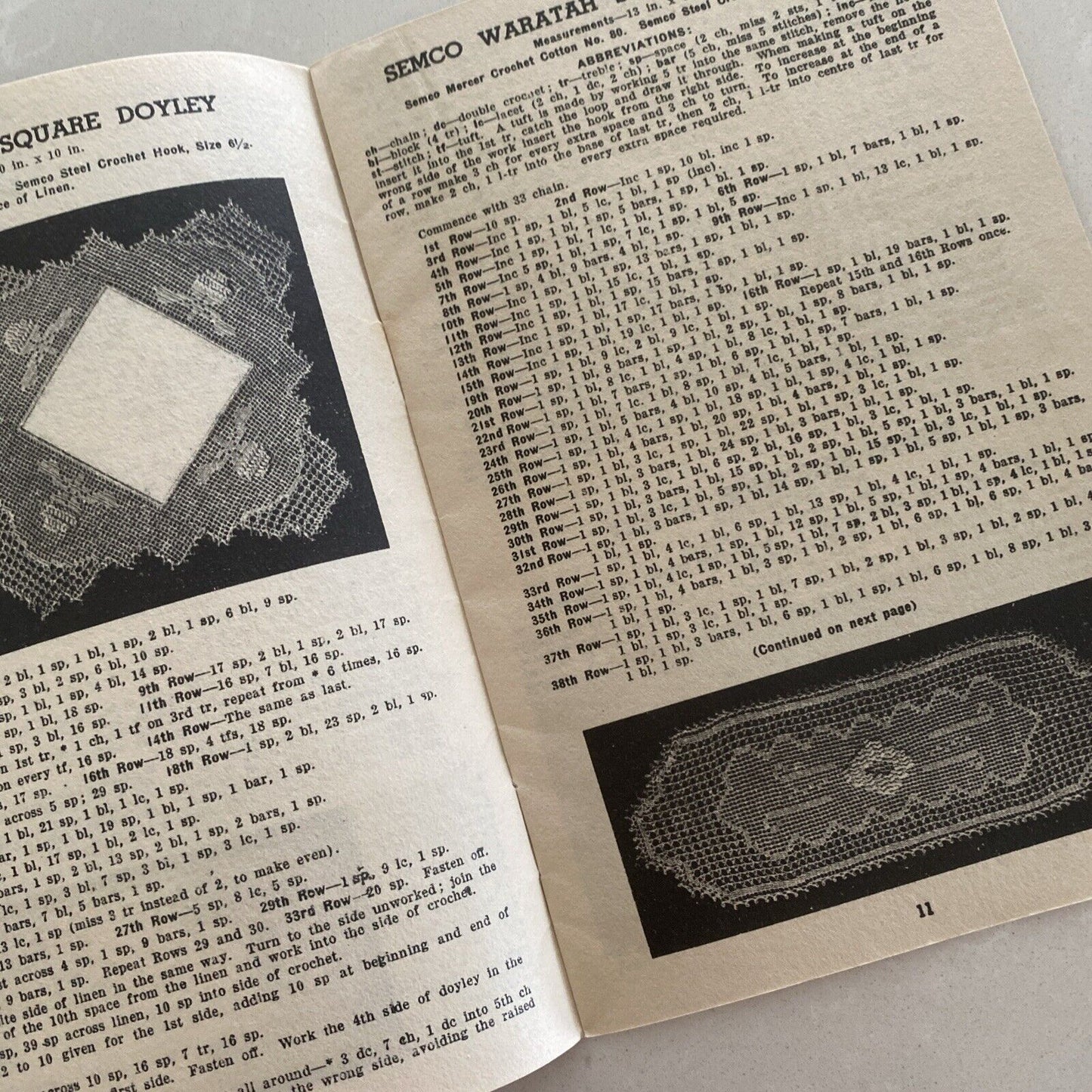 SEMCO Crochet Doyleys 24 Designes Pattern Instructions 1930's No 9 5th Edition
