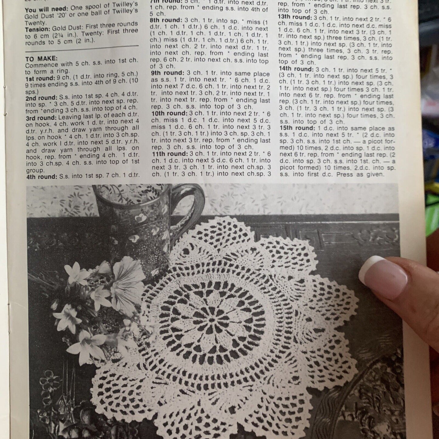 Vintage 1976 Crochet For Your Home Pattern TWILLEYS Stamford Pam Elson Doilies