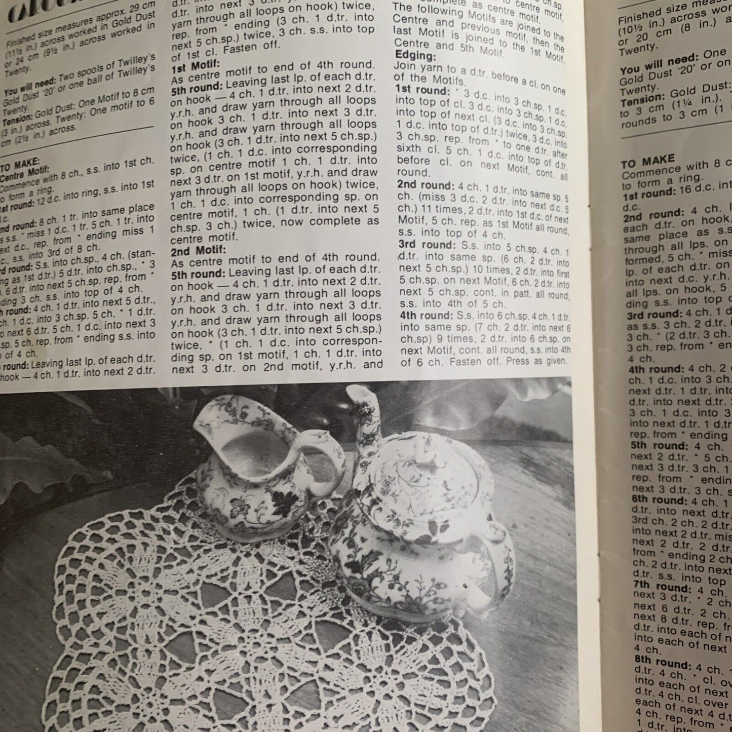 Vintage 1976 Crochet For Your Home Pattern TWILLEYS Stamford Pam Elson Doilies