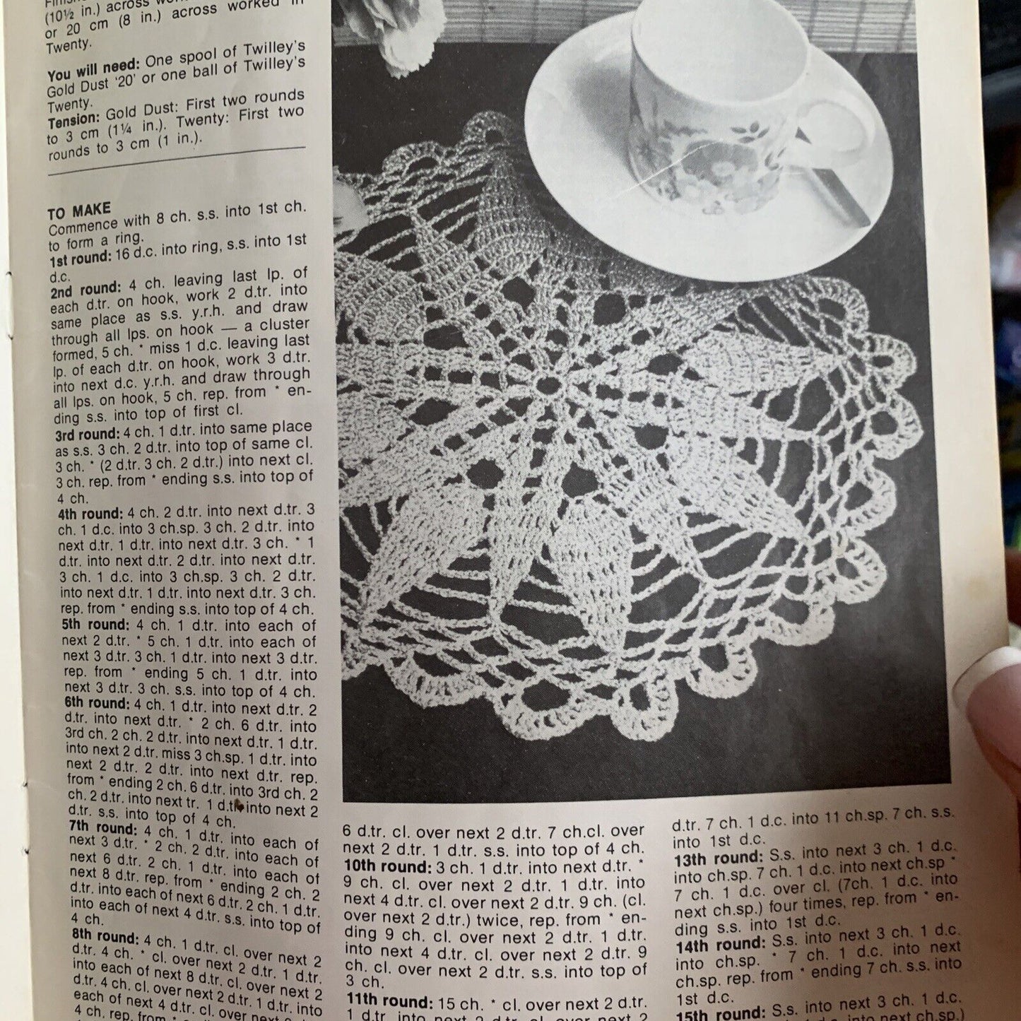 Vintage 1976 Crochet For Your Home Pattern TWILLEYS Stamford Pam Elson Doilies