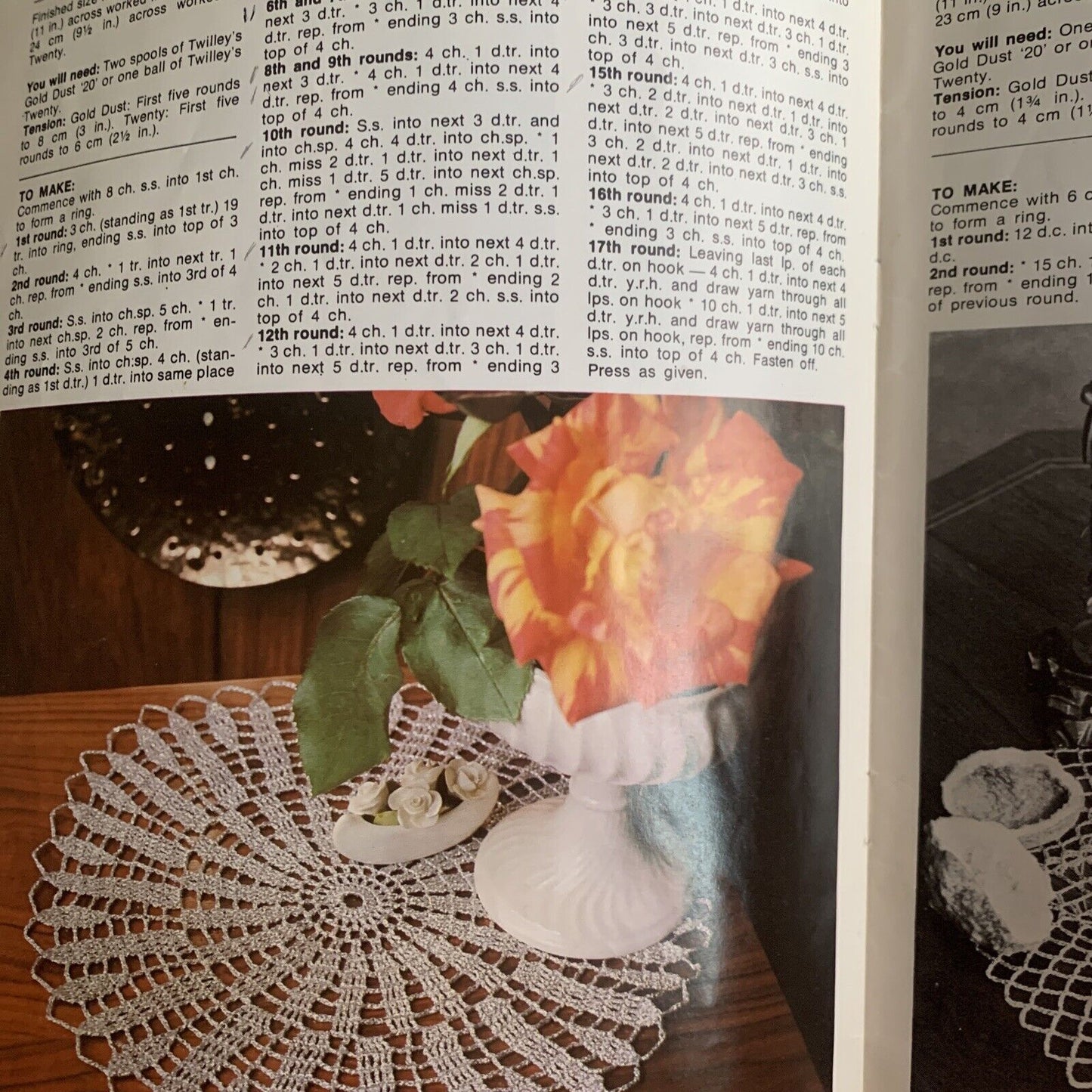 Vintage 1976 Crochet For Your Home Pattern TWILLEYS Stamford Pam Elson Doilies
