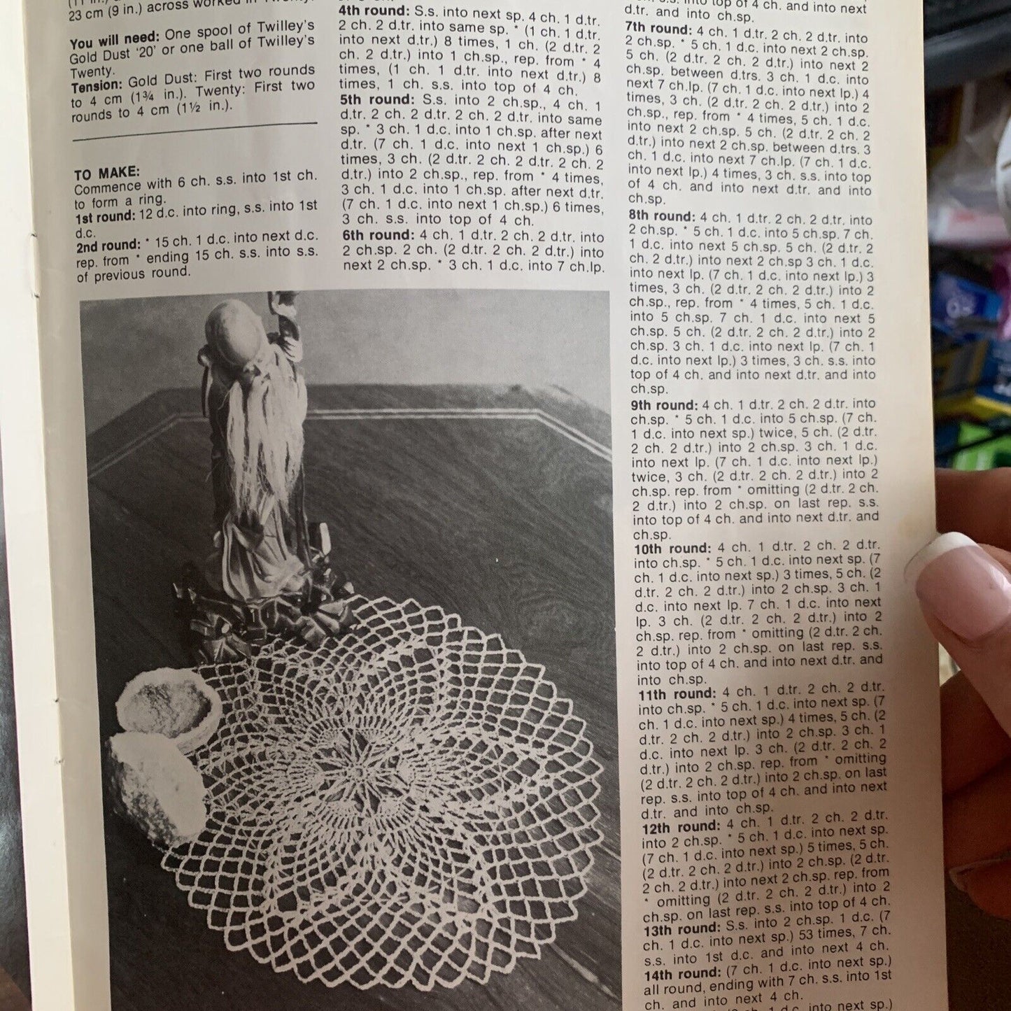 Vintage 1976 Crochet For Your Home Pattern TWILLEYS Stamford Pam Elson Doilies