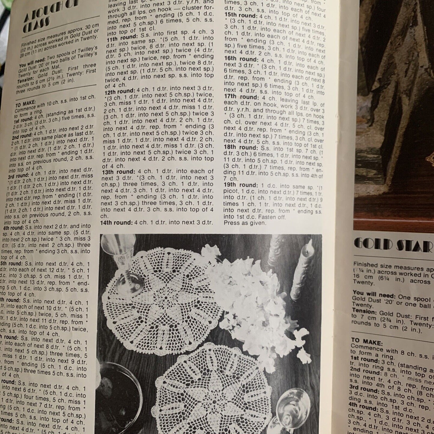 Vintage 1976 Crochet For Your Home Pattern TWILLEYS Stamford Pam Elson Doilies