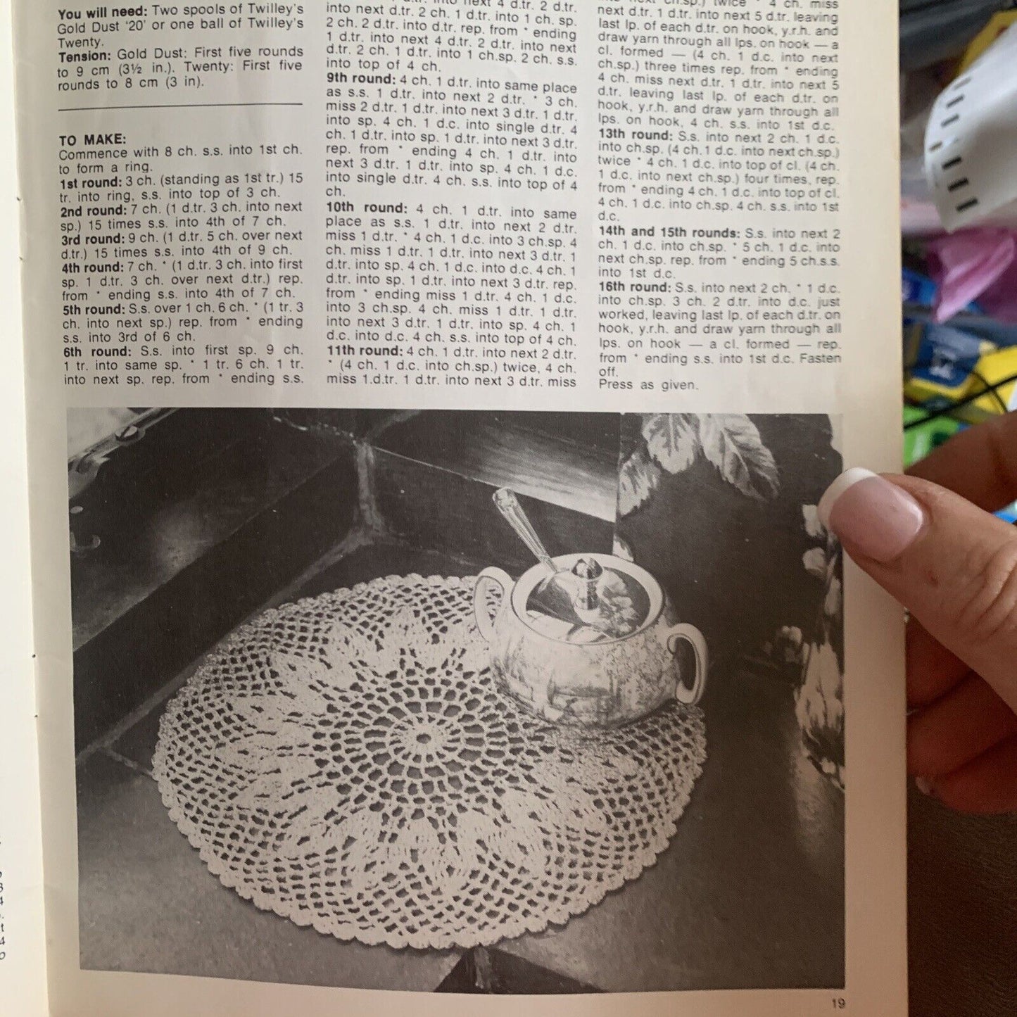 Vintage 1976 Crochet For Your Home Pattern TWILLEYS Stamford Pam Elson Doilies