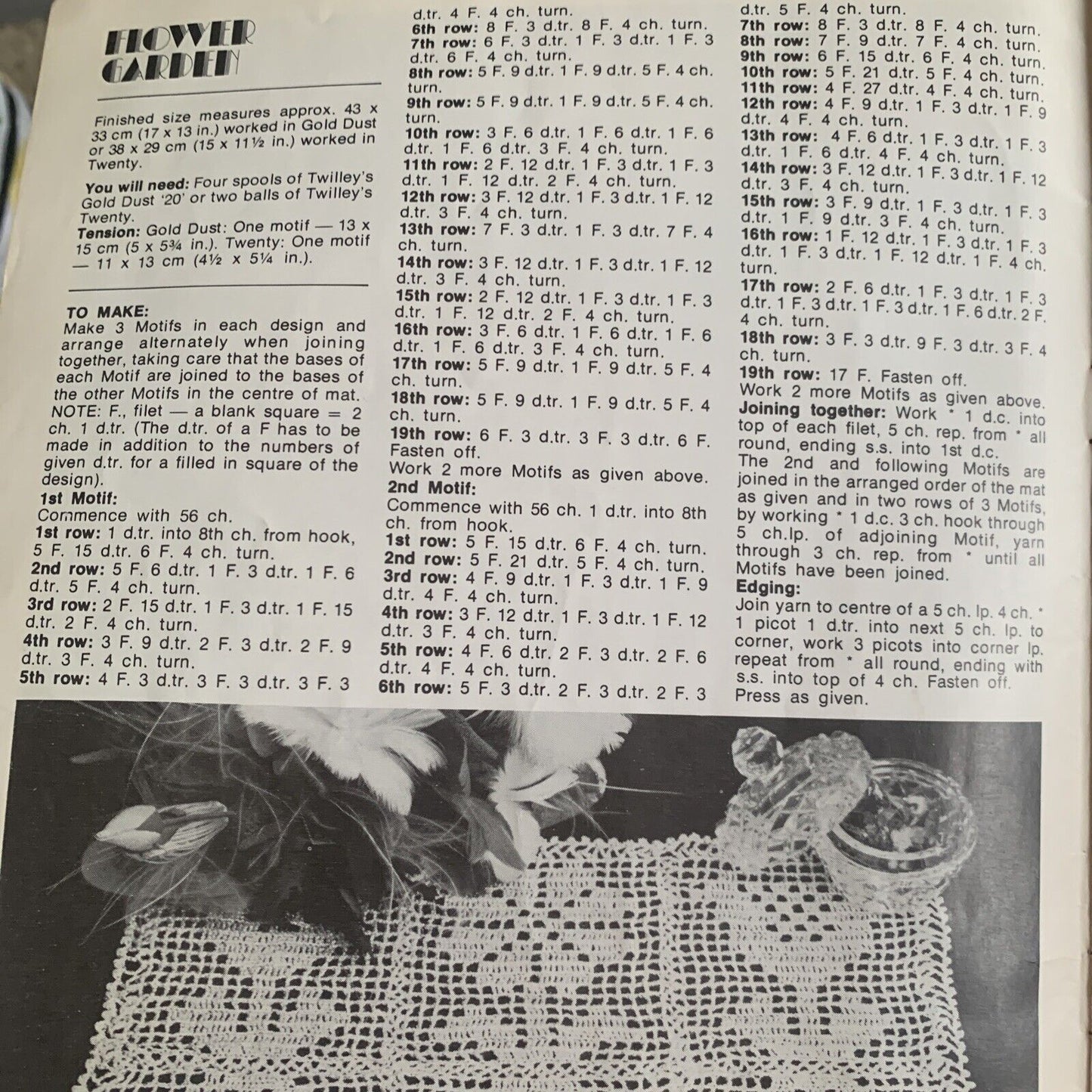 Vintage 1976 Crochet For Your Home Pattern TWILLEYS Stamford Pam Elson Doilies