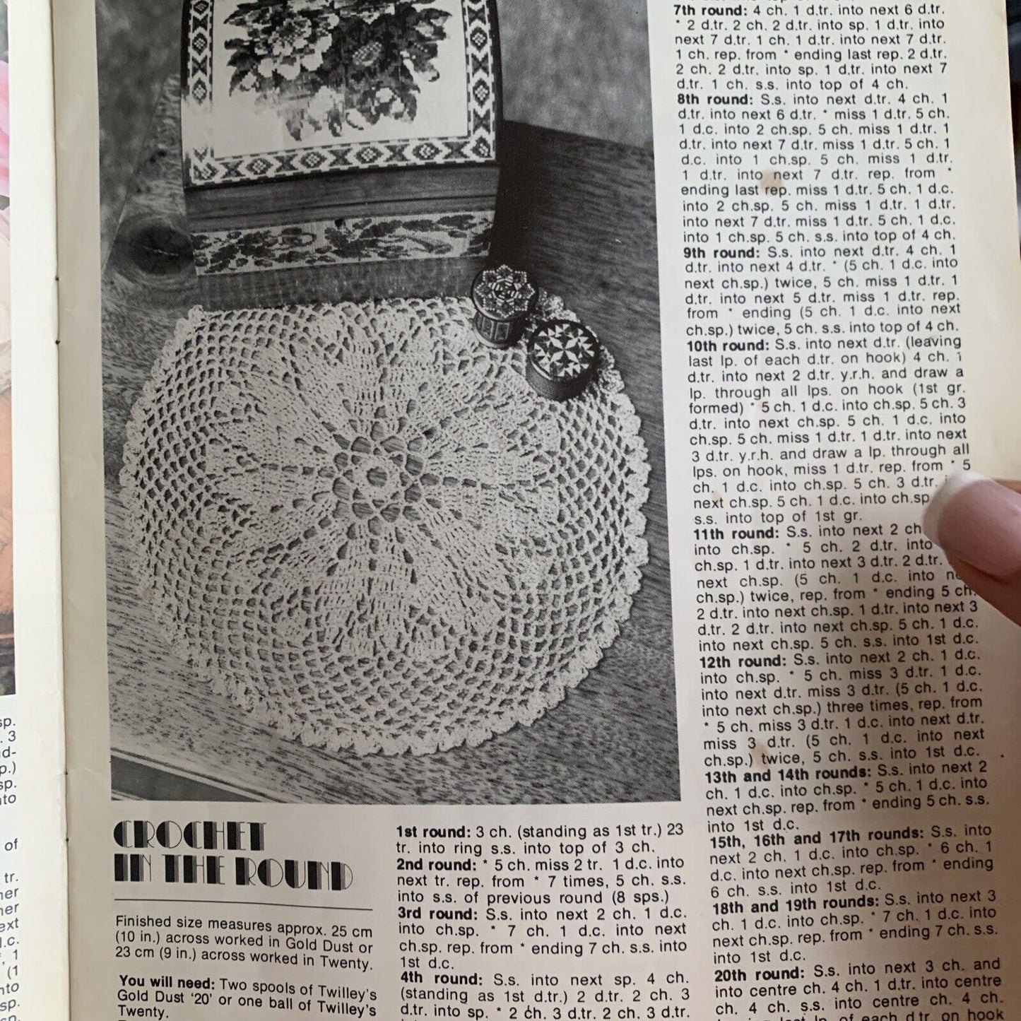 Vintage 1976 Crochet For Your Home Pattern TWILLEYS Stamford Pam Elson Doilies