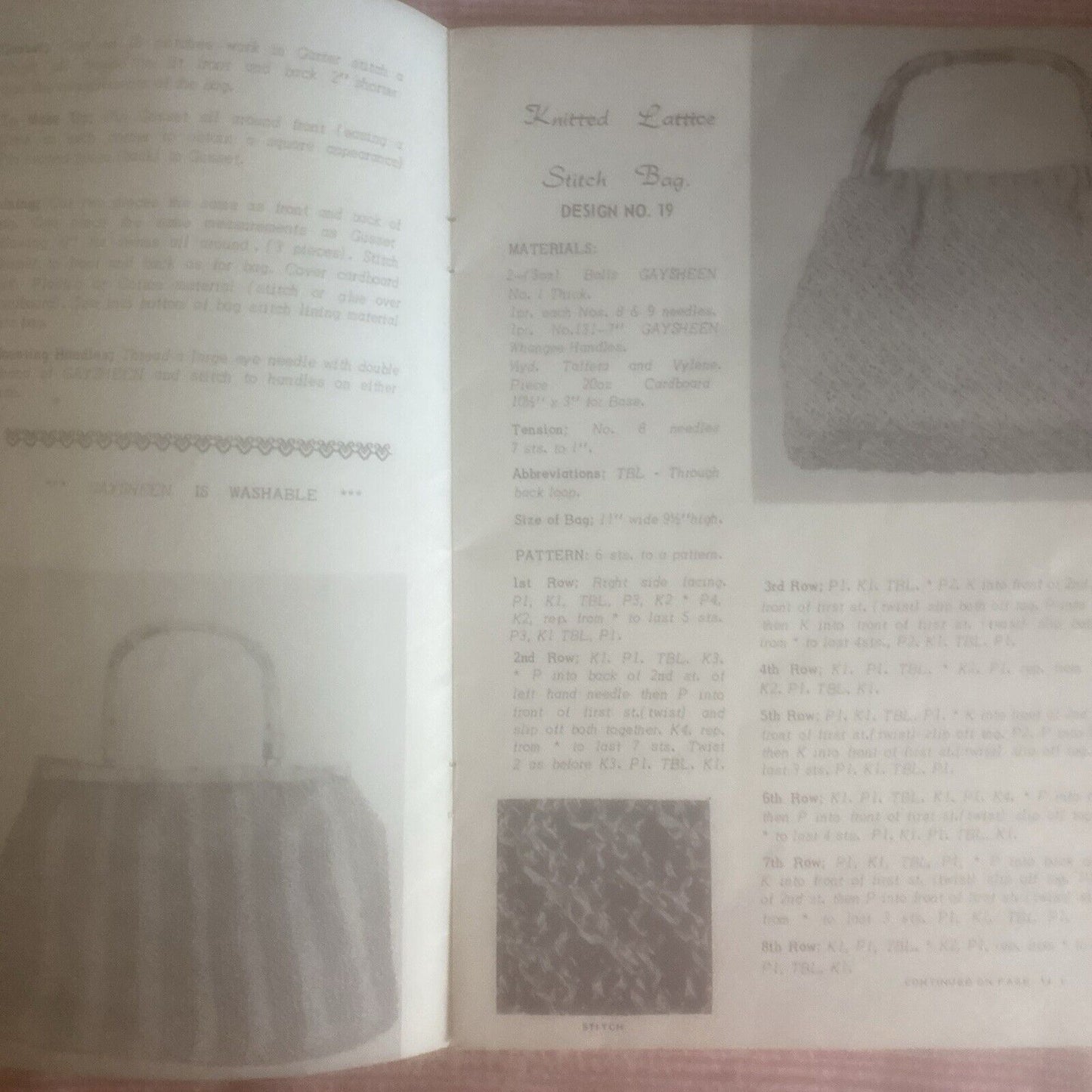 Vintage 1960s HANDBAGS with GAYSHEEN Instruction Book No 2 Crochet PB