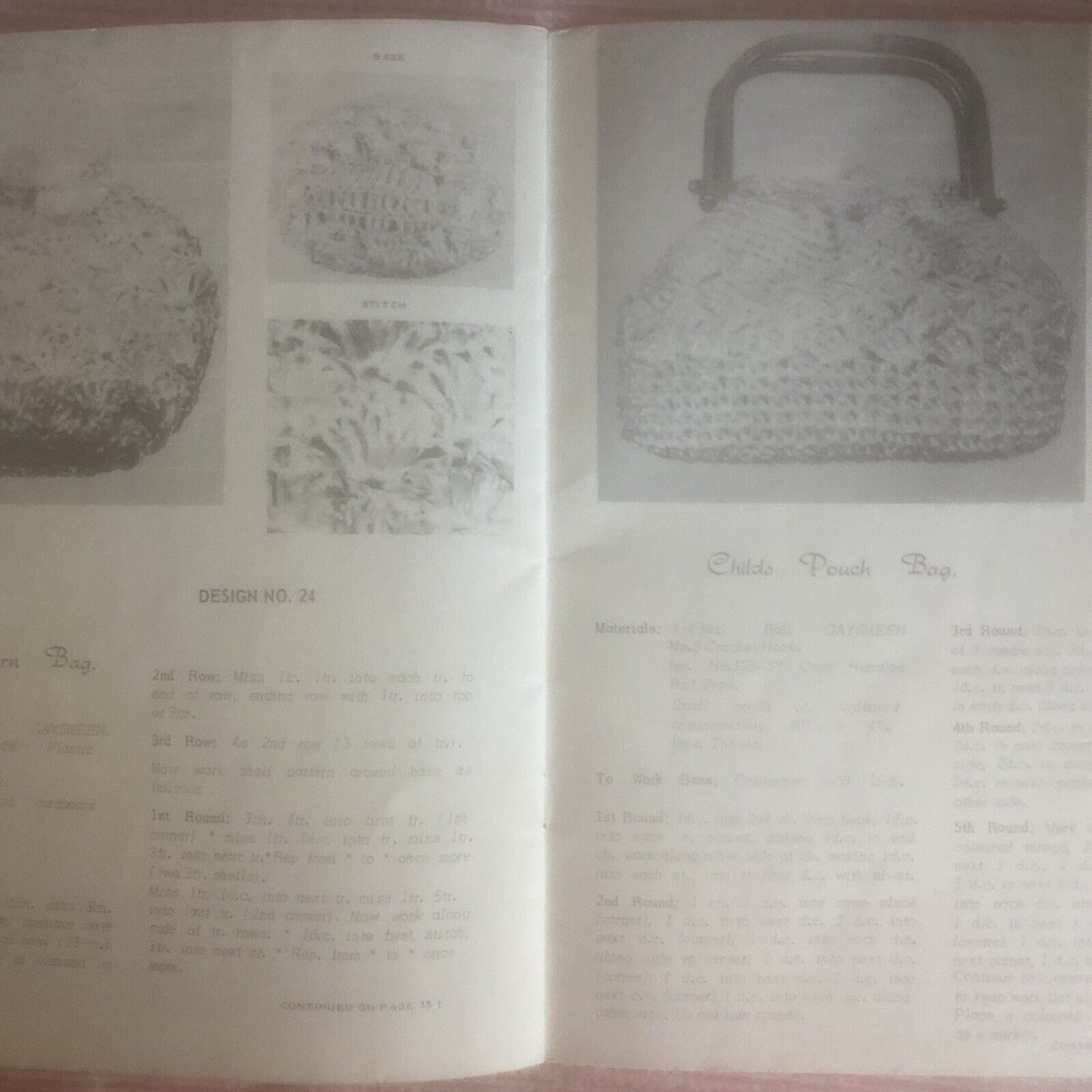 Vintage 1960s HANDBAGS with GAYSHEEN Instruction Book No 2 Crochet PB