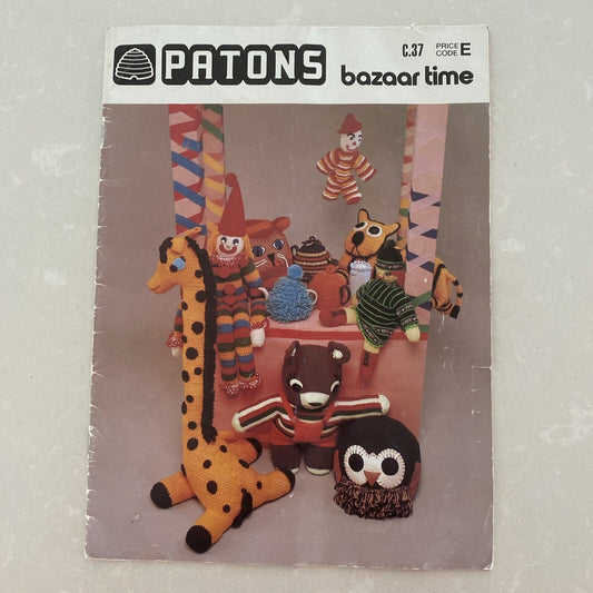 PATONS C37 Bazaar Time Knitting Crochet 19 Patterns Toys Dolls Dog Coat  TeaCosy