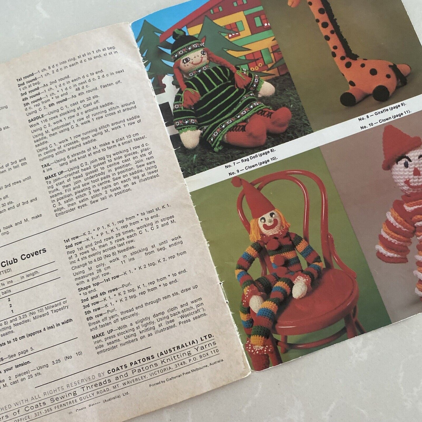 PATONS C37 Bazaar Time Knitting Crochet 19 Patterns Toys Dolls Dog Coat  TeaCosy